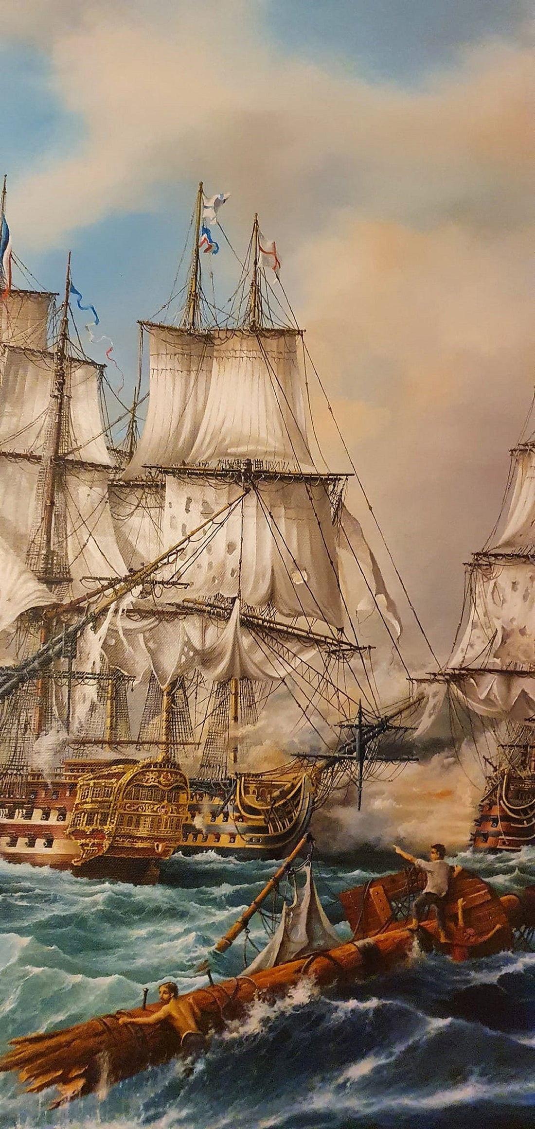 Battle-of-Trafalgar-Historical-Painting-Giclee-Print-Large-Canvas-HMS Victory-Naval History-Singed by artist-Lord Nelson-oil-painting-ship-seascape-artwork