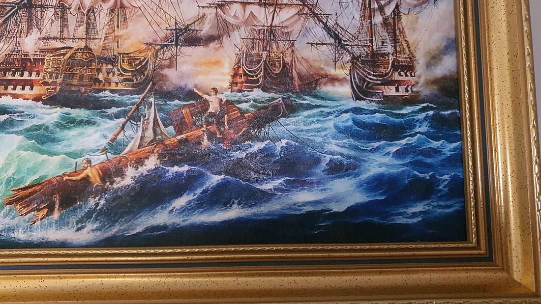 Battle of Trafalgar | Robert Zietara| Canvas Print | HMS Victory Tall Ship Art FOSHE ART
