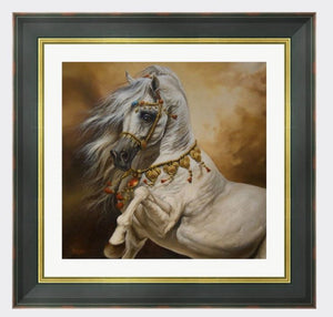SLEIPNIR | Canvas print from original oil painting | White Horse Print | Equine Print | Horse Art Decoration | Horse canvas