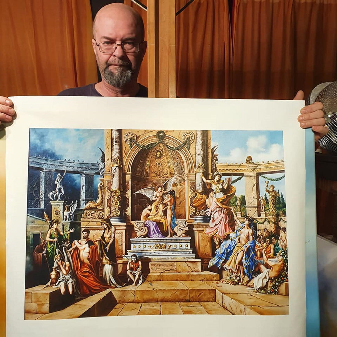 Greek Mythology art, TEMPLE of APOLLO giclee print from original oil painting, figurative painting