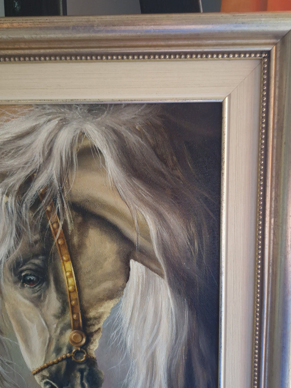 White Horse Head Oil Painting | Framed Canvas Art FOSHE ART