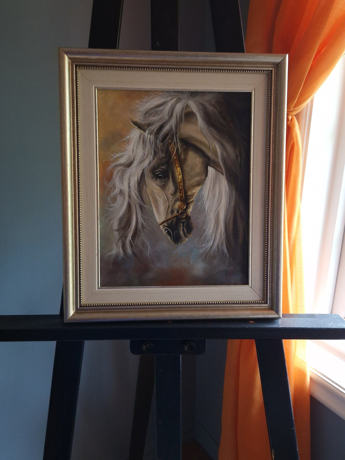 White Horse Head Oil Painting | Framed Canvas Art FOSHE ART