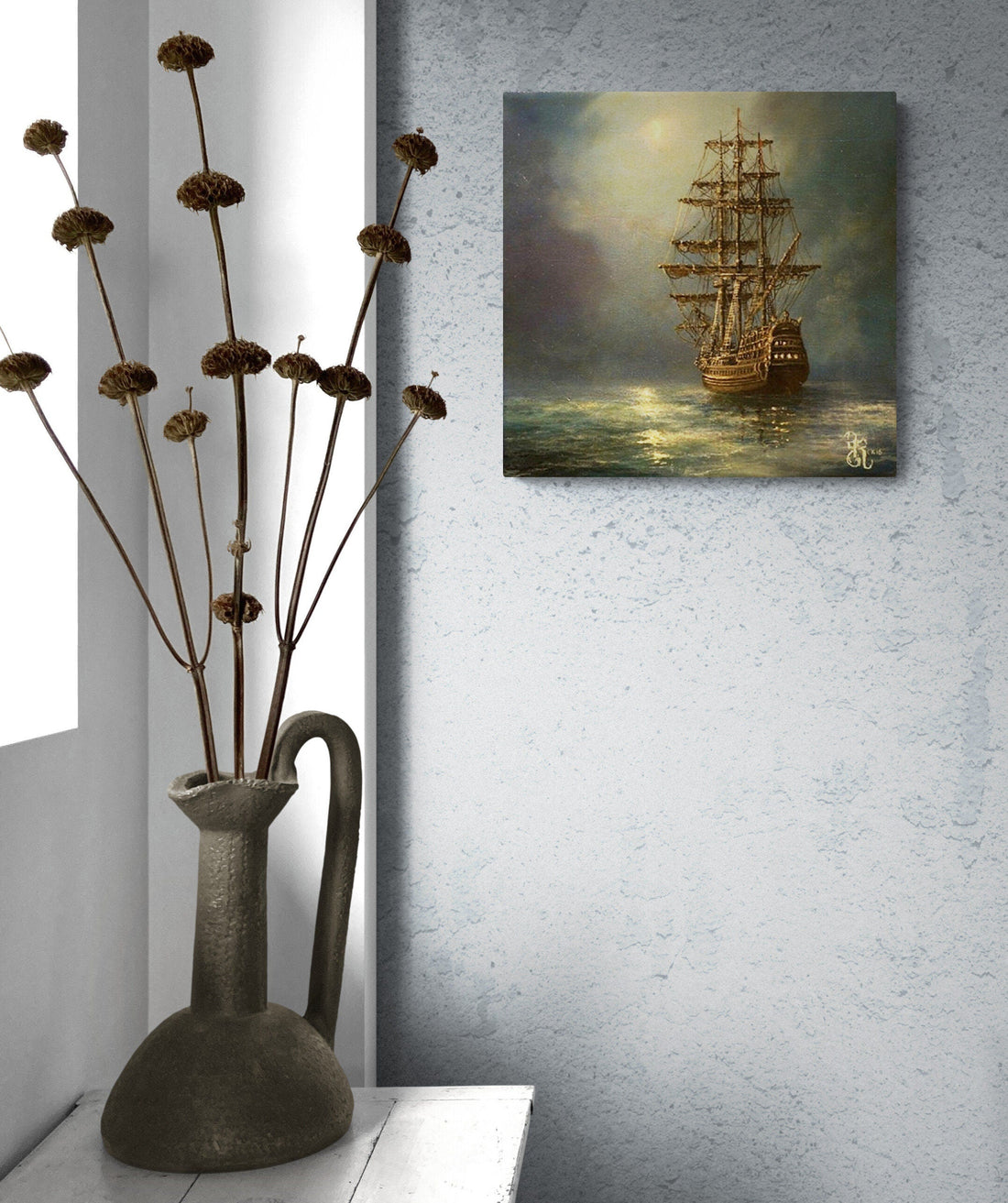 Ship at Night Giclee Print: Seascape Painting by Robert Zietara FOSHE ART
