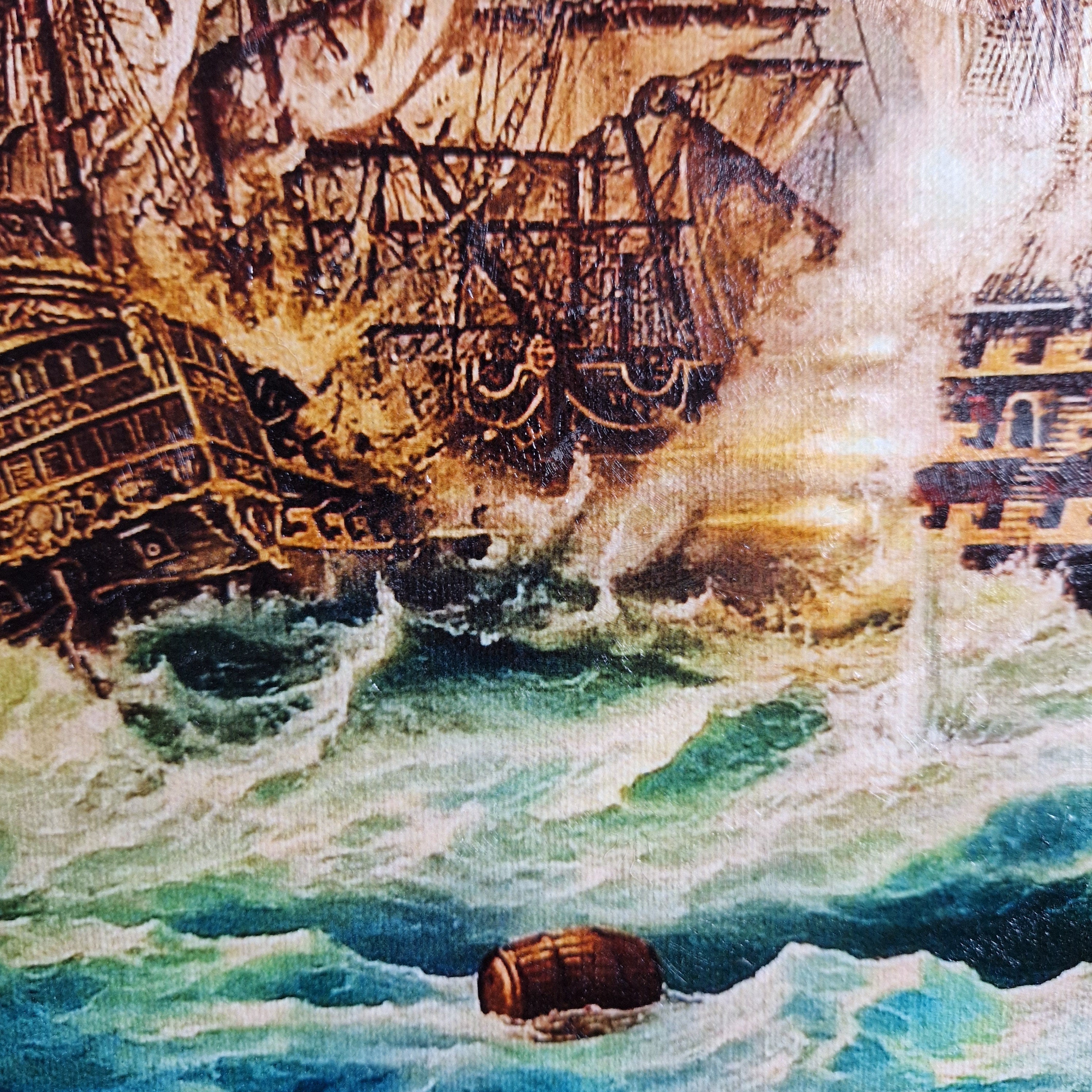 Battle of Trafalgar by Robert Zietara, HMS Victory, Framed Giclée Canvas Print FOSHE ART