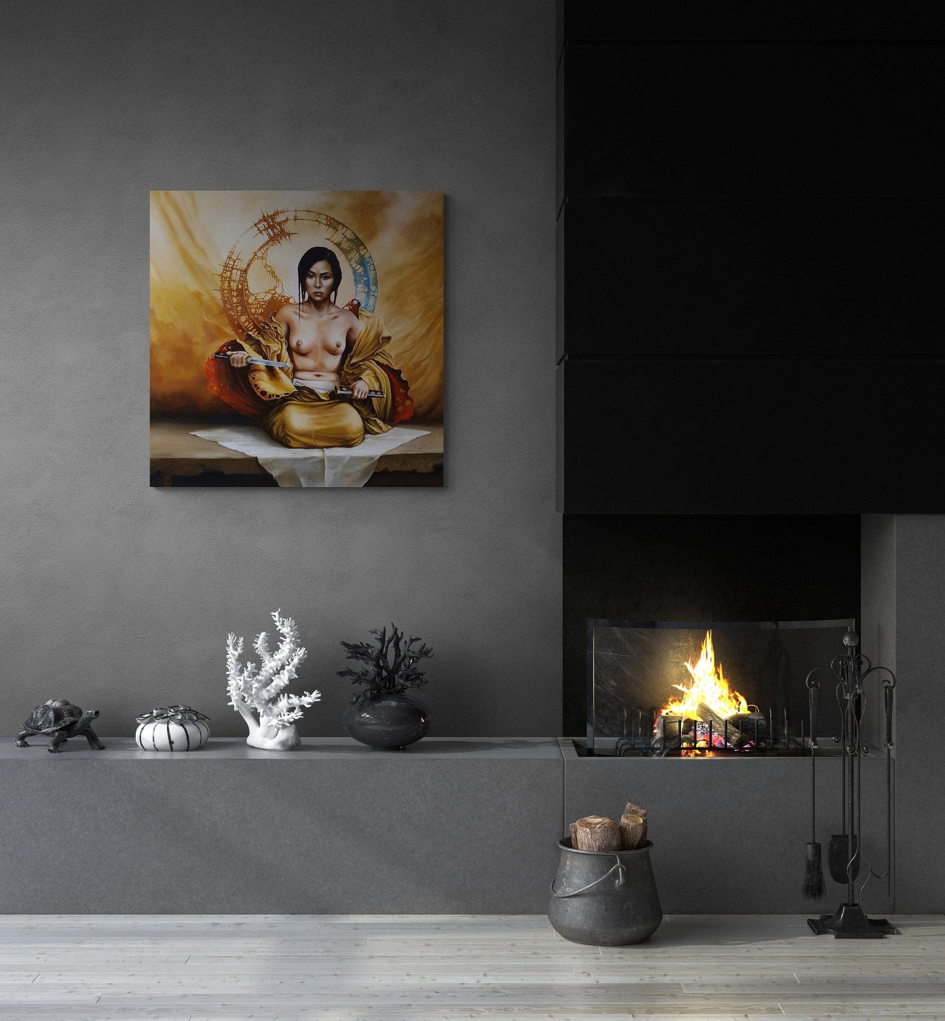 Japanese Sensuality Art Print | Archival-Quality Portrait of Japanese Woman | Unique Asian Home Decor | Elegant Wall Art | Original Artwork FOSHE ART