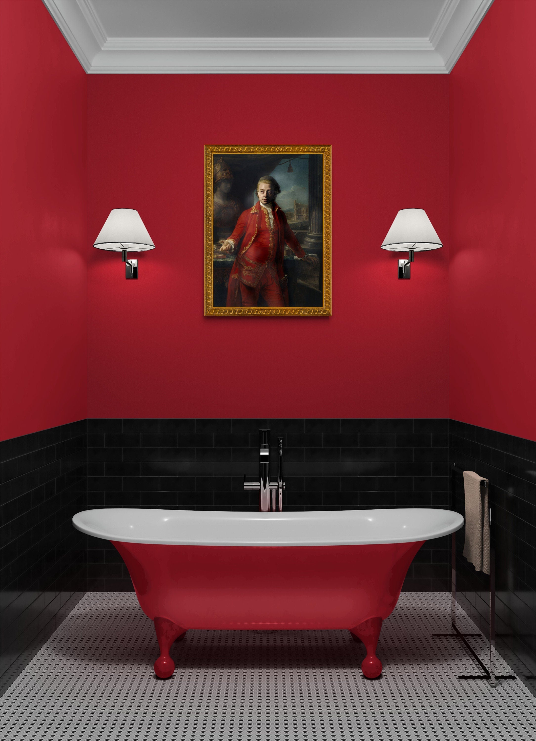 Amadeus Mozart Portrait, Fine Art Giclée Print FOSHE ART