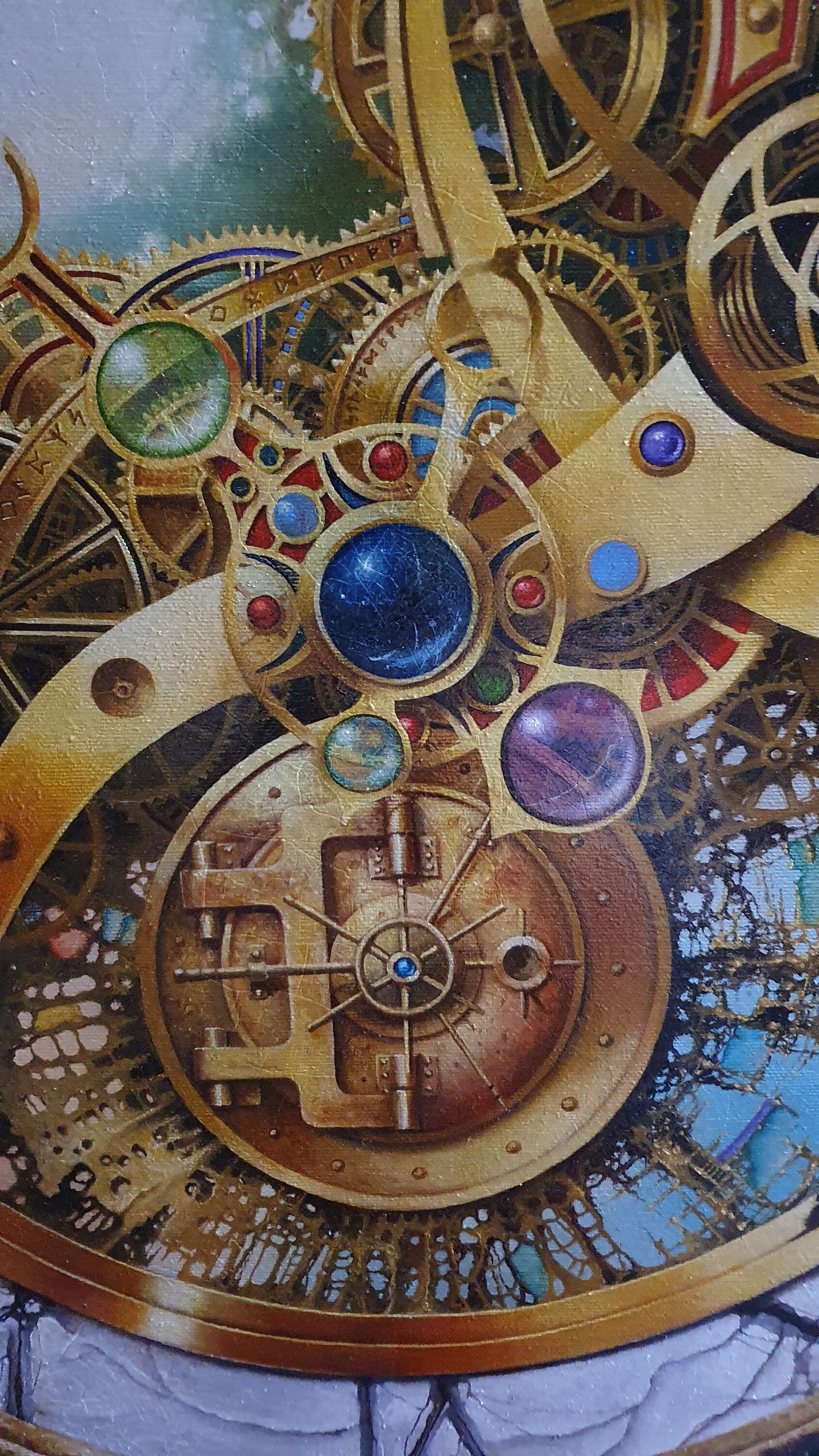 MySTERy OF TIME Fine Art Print from original oil painting, Symbolic Surreal Art Print, Universe, Abstract wall art, Modern Home Decoration FOSHE ART