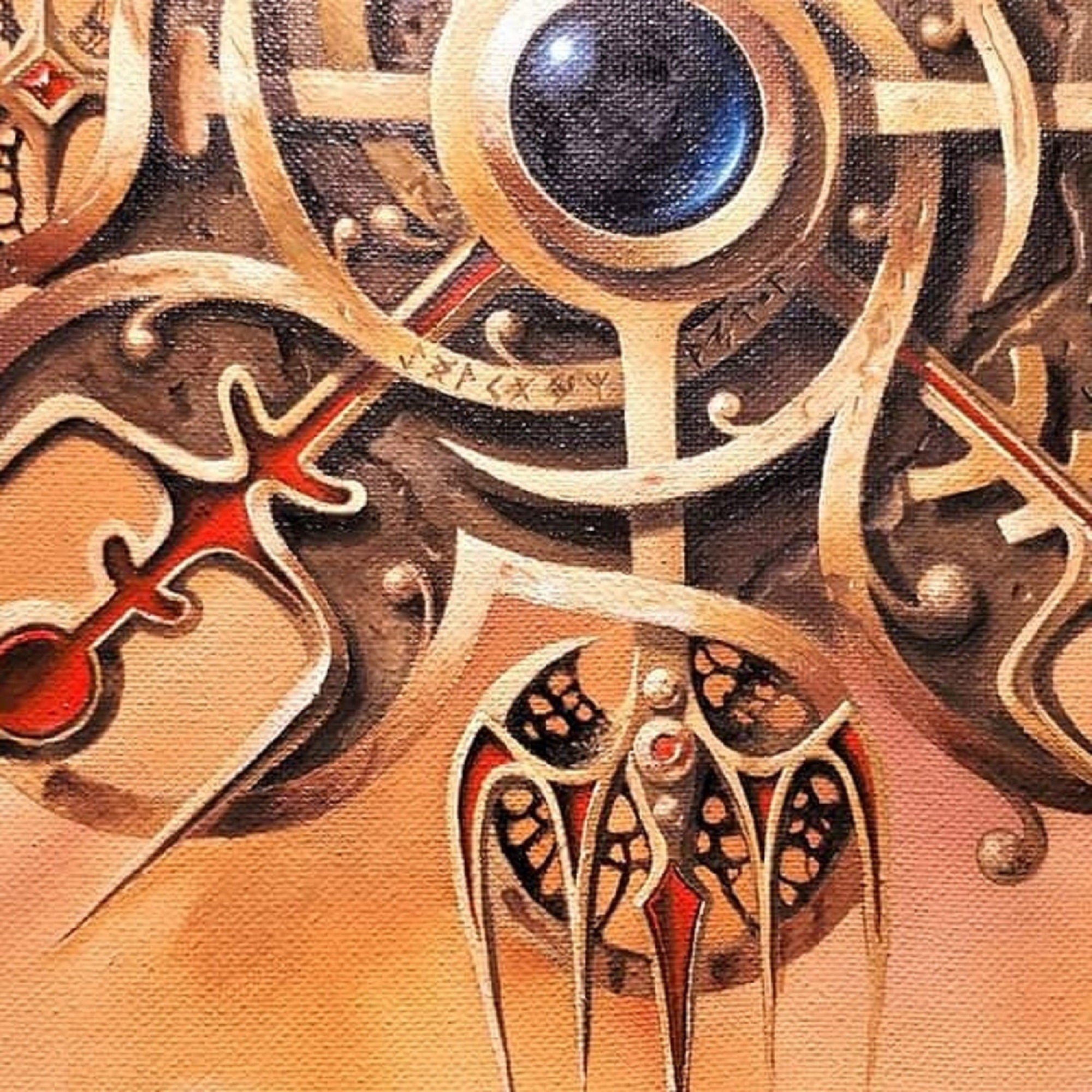 VEGVISIR Viking Compass Giclee Canvas Print | Original Painting Norse Mythology Art | Viking Décor & Gifts for Men