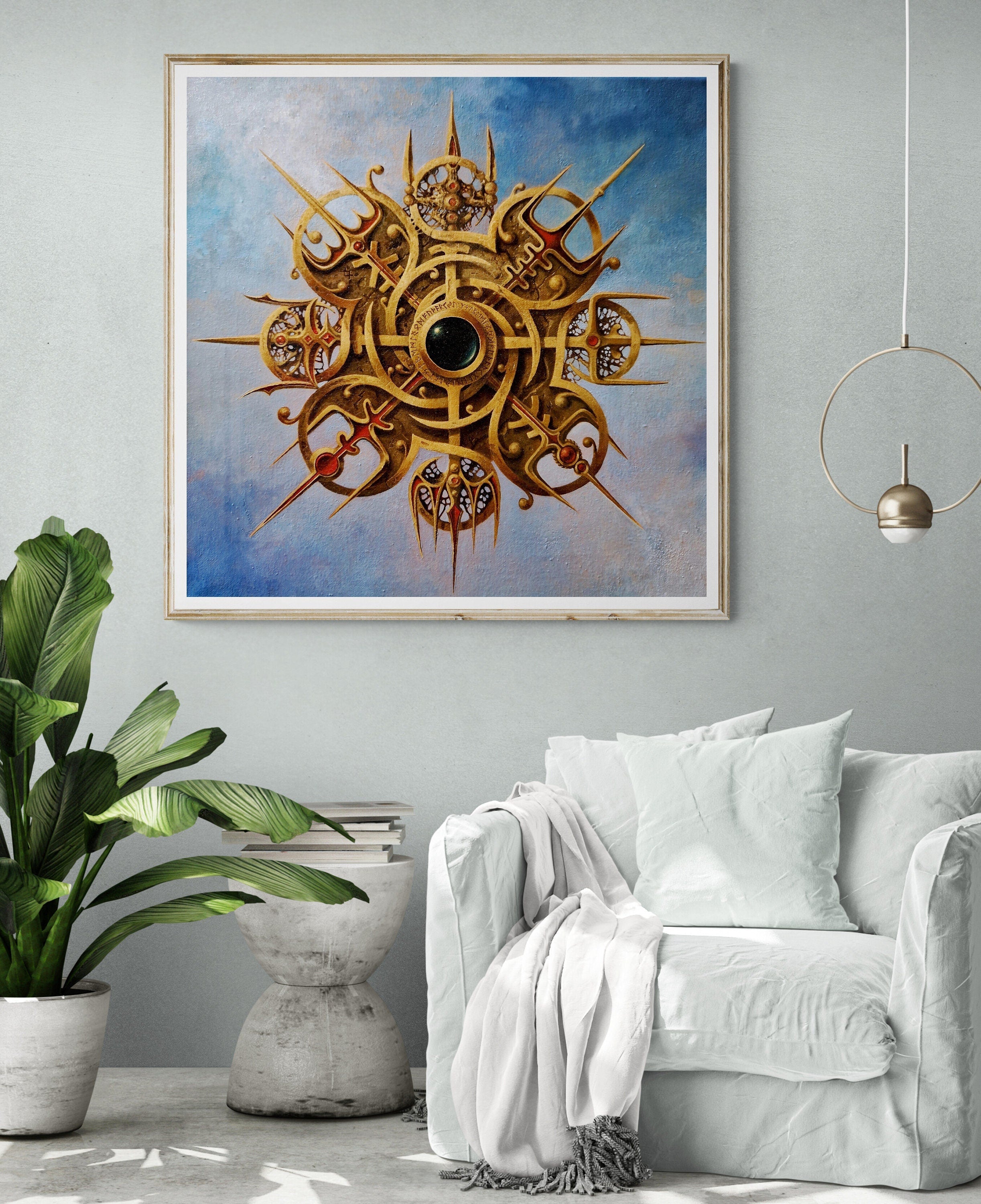 Vegvisir Viking Compass Art Print | Norse Mythology Decor FOSHE ART
