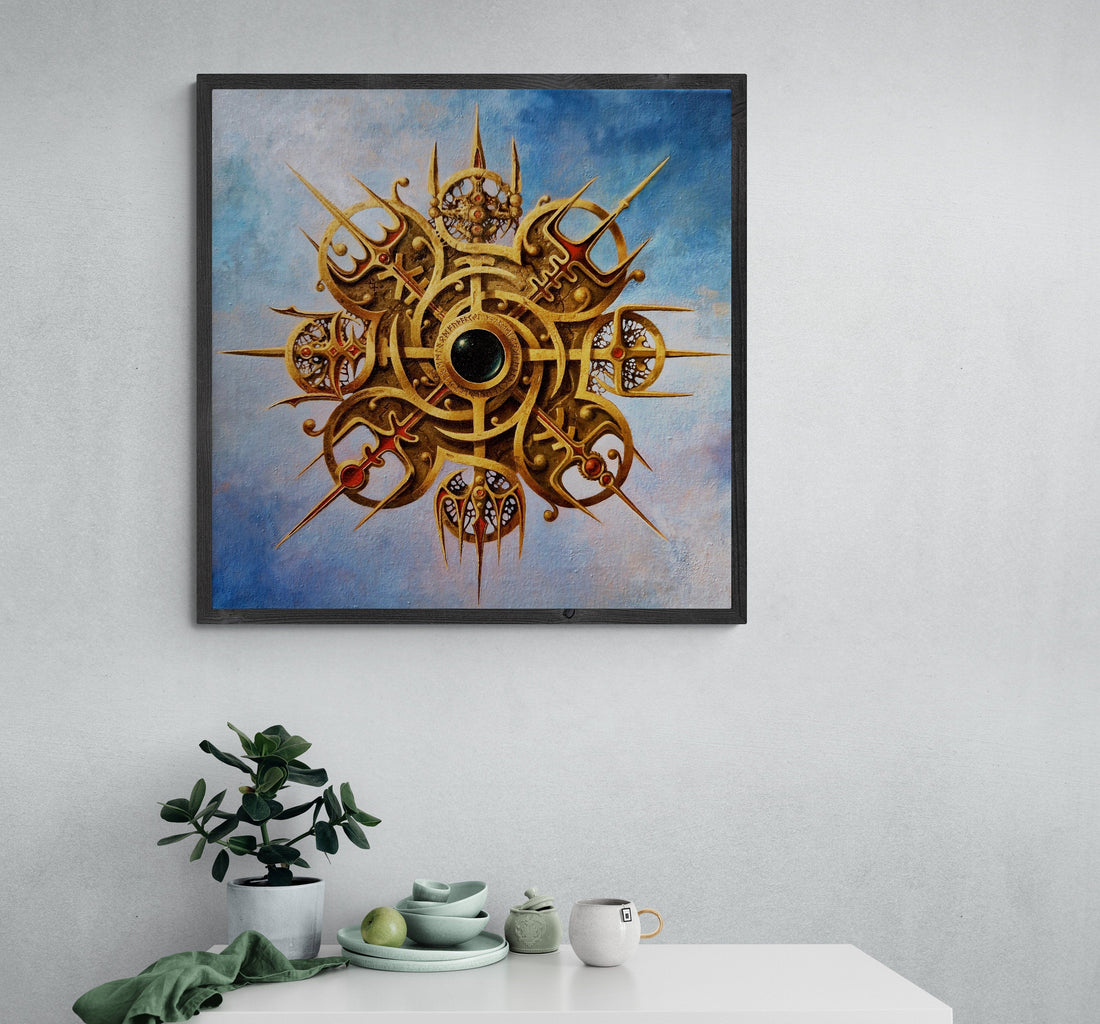 Vegvisir Viking Compass Art Print | Norse Mythology Decor FOSHE ART
