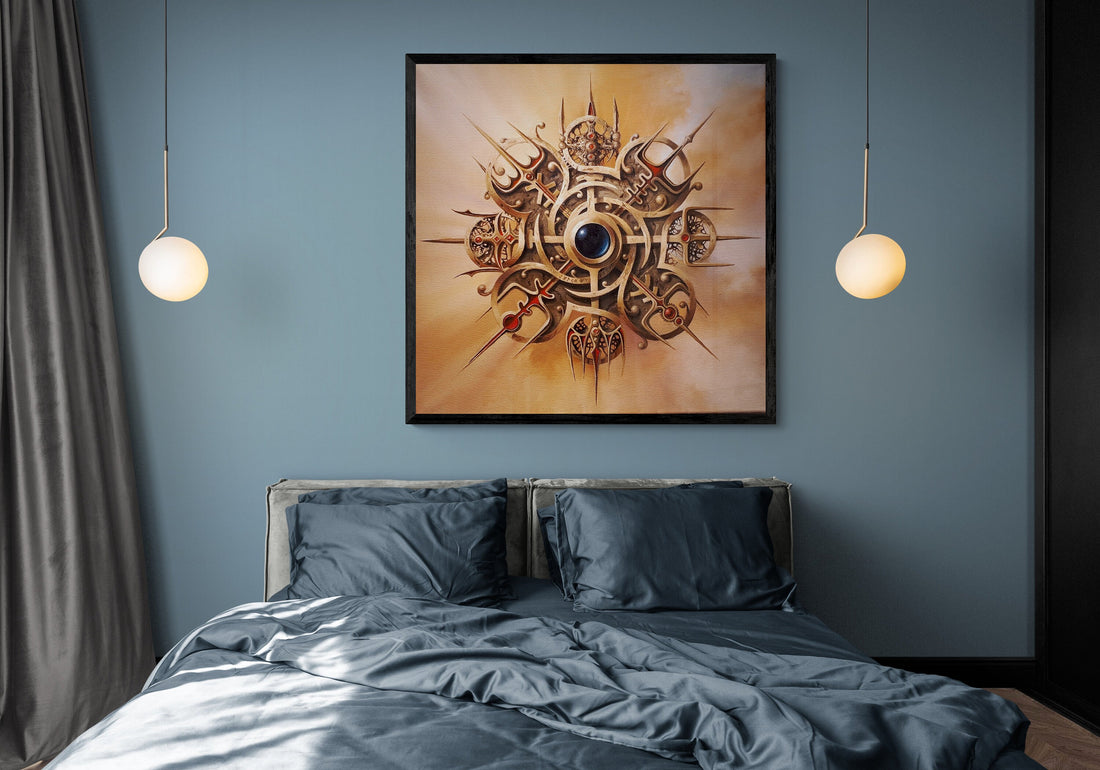 VEGVISIR Viking Compass Giclee Canvas Print | Original Painting Norse Mythology Art | Viking Décor & Gifts for Men