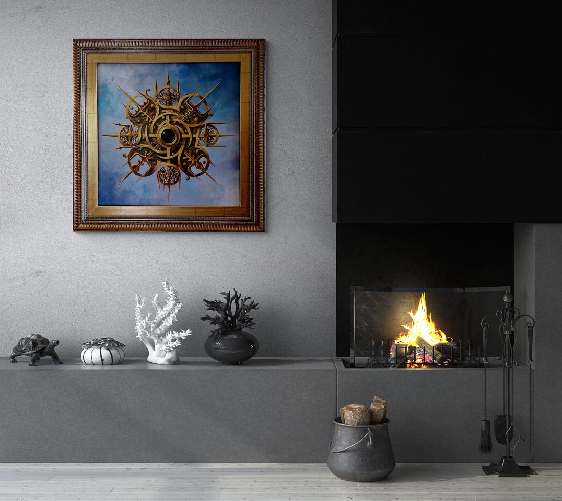 VALHALLA HEART - an Original Oil Painting by Robert Zietara, framed