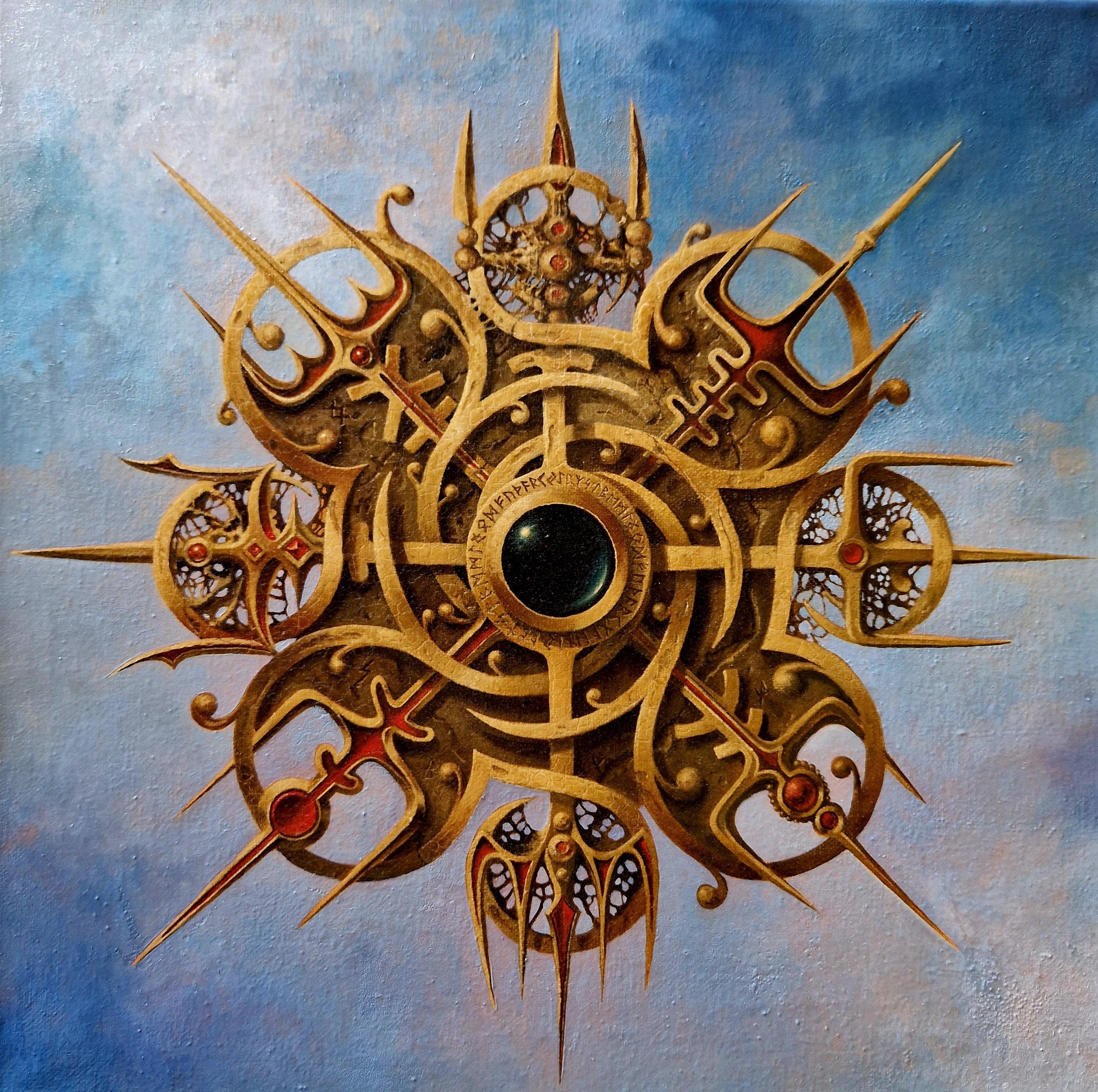 Vegvisir Viking Compass Art Print | Norse Mythology Decor FOSHE ART