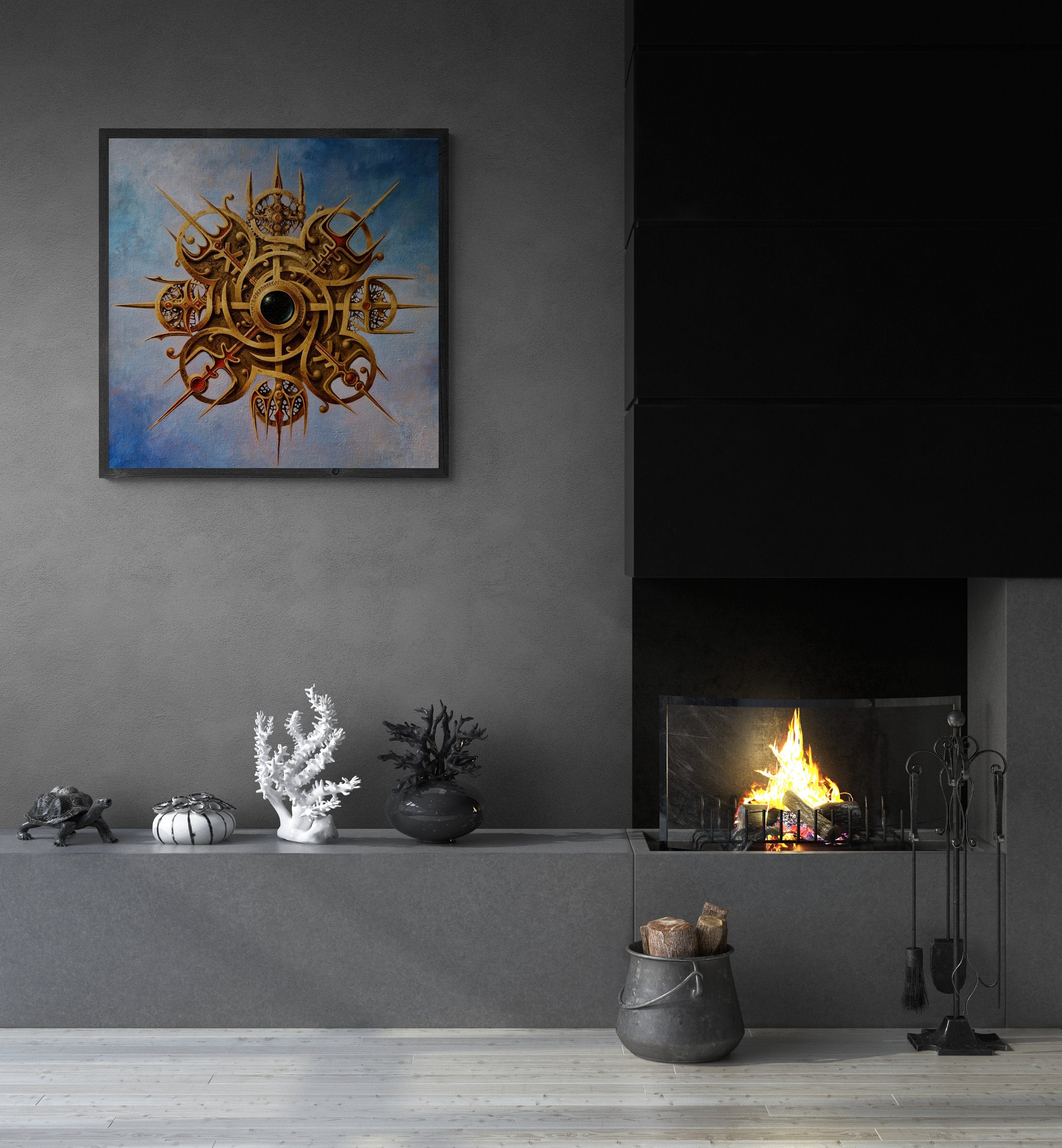 Vegvisir Viking Compass Art Print | Norse Mythology Decor FOSHE ART