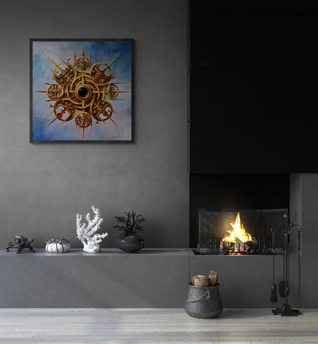 Vegvisir Viking Compass Art Print | Norse Mythology Decor FOSHE ART