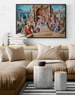 Greek Mythology art, TEMPLE of APOLLO giclee print from original oil painting, Extra large wall art