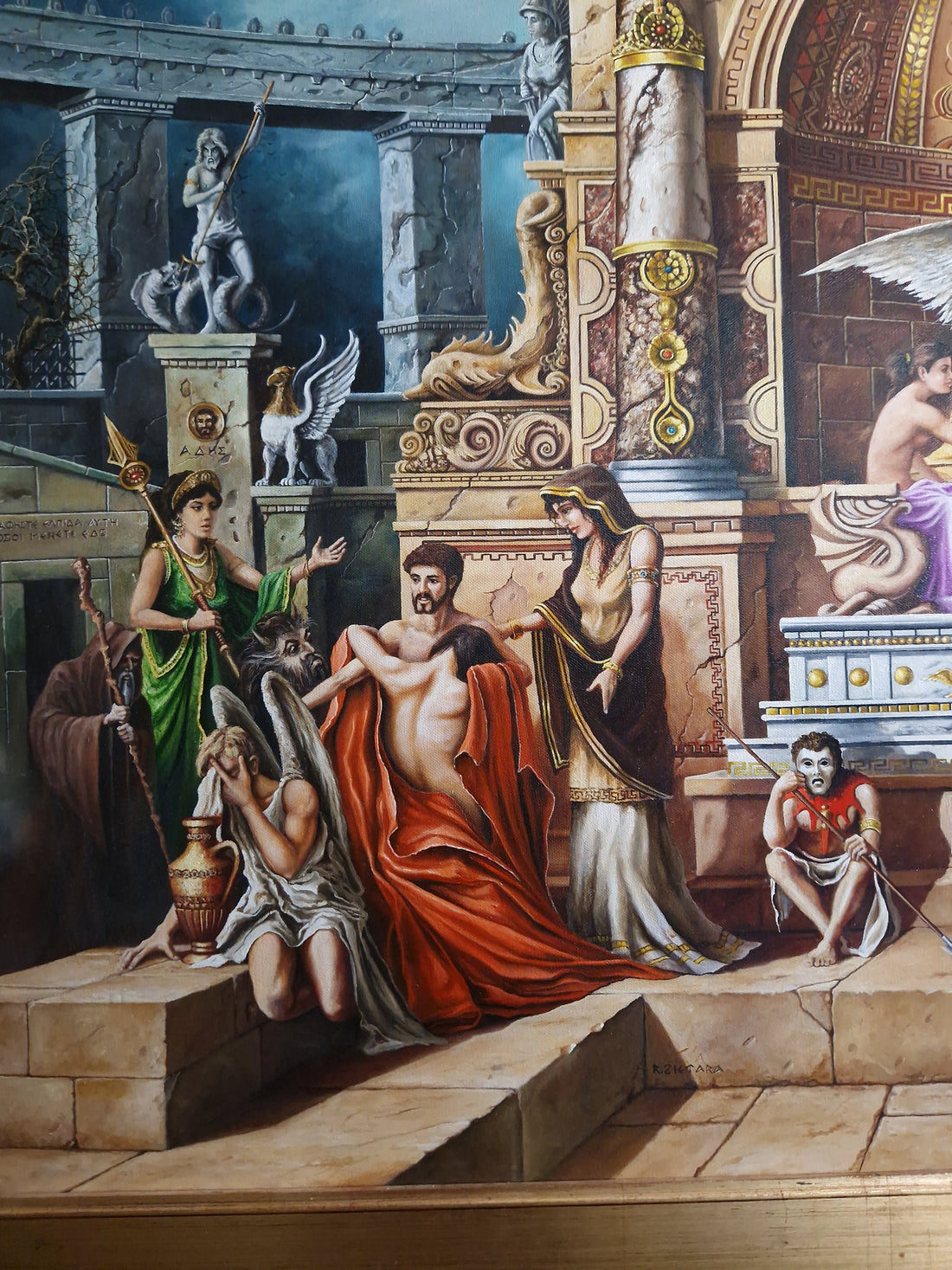 Greek Mythology art, TEMPLE of APOLLO giclee print from original oil painting, Extra large wall art