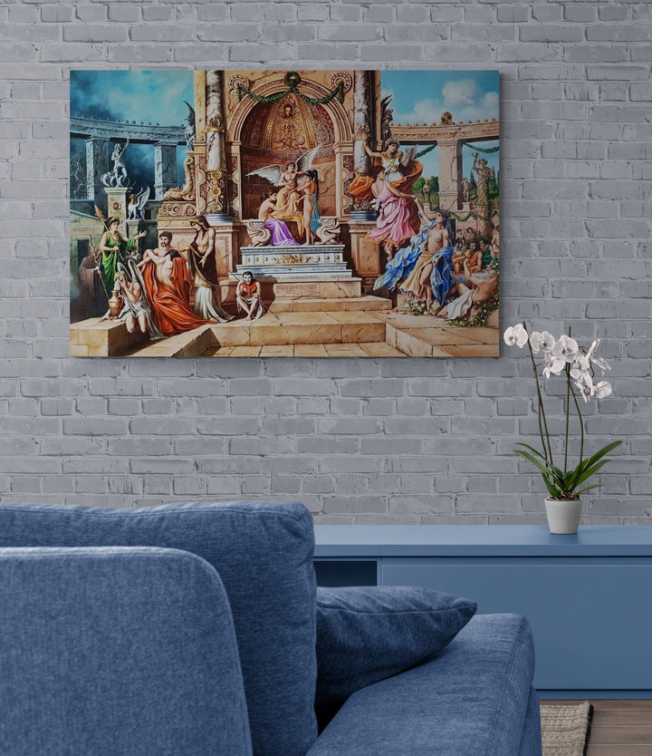Greek Mythology art, TEMPLE of APOLLO giclee print from original oil painting, Extra large wall art