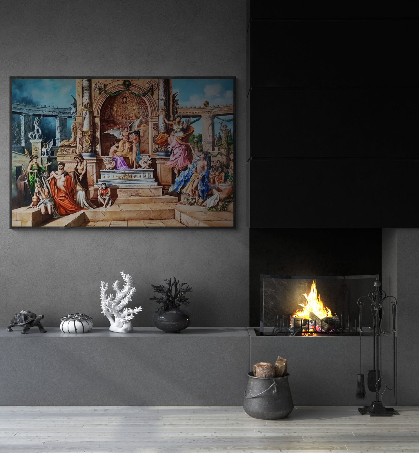 Greek Mythology art, TEMPLE of APOLLO giclee print from original oil painting, Extra large wall art