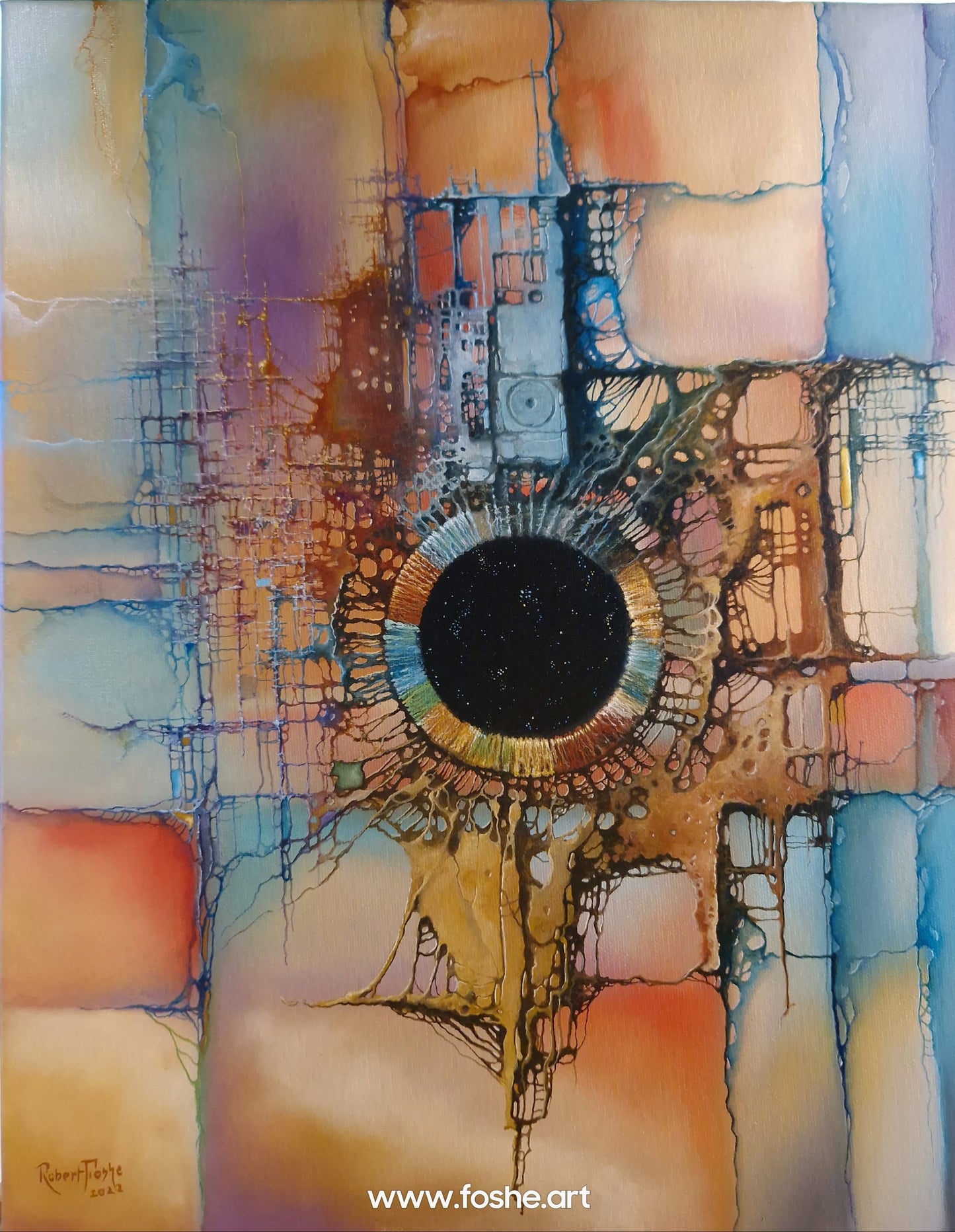 EYE OF VIRACOCHA Abstract painting, Art Prints from oil painting, Home decore FOSHE ART