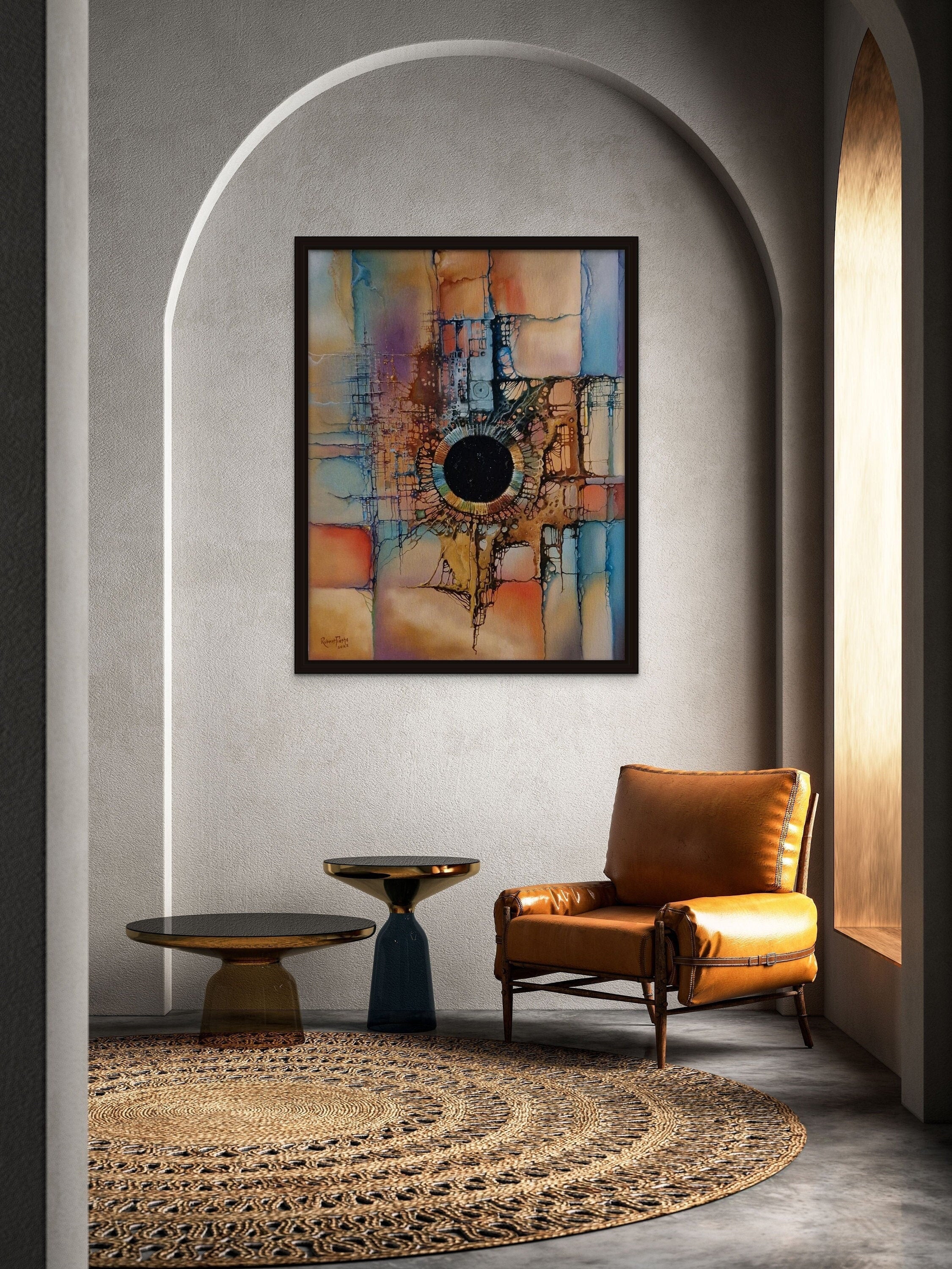 EYE OF VIRACOCHA Abstract painting, Art Prints from oil painting, Home decore FOSHE ART
