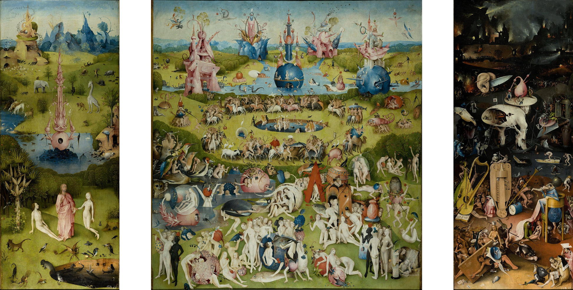 Hieronymus Bosch, Garden of Earthly Delights, Triptych, fine art reproduction print, Art decor, Heavyweight paper / real art canvas, 3D Hand Finished Premium Print, Poster Art, Canvas Wall Art, New House Gift, House warming painting