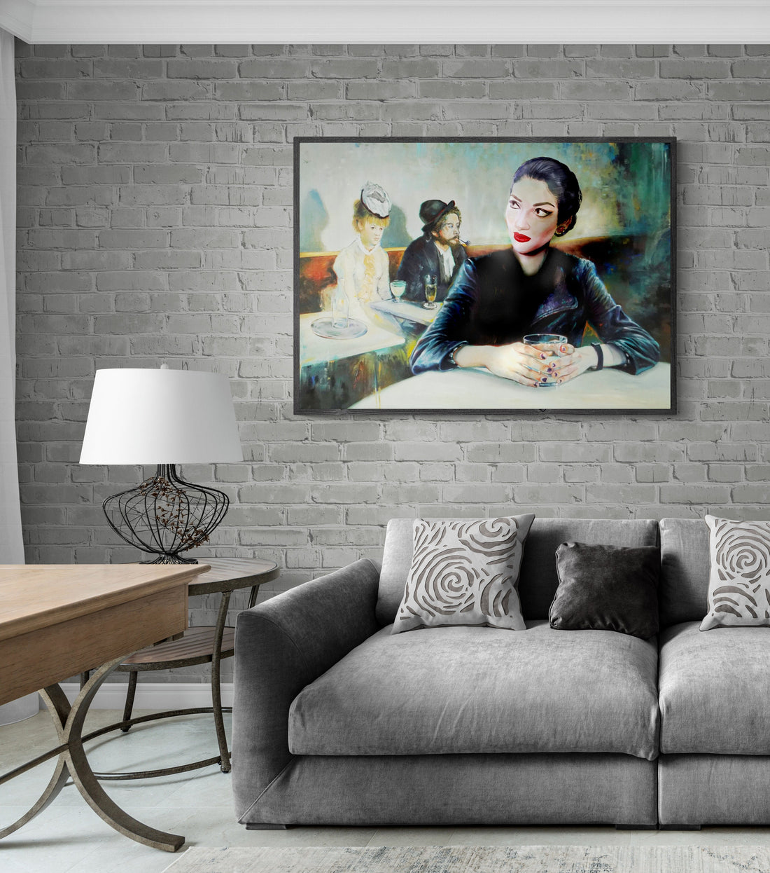 Maria Callas in the famous painting 'In a Café' by Edgar Degas. fine art reproduction print, Art decor, Heavyweight paper / real art canvas, 3D Hand Finished Premium Print, Poster Art, Canvas Wall Art, New House Gift, House warming painting