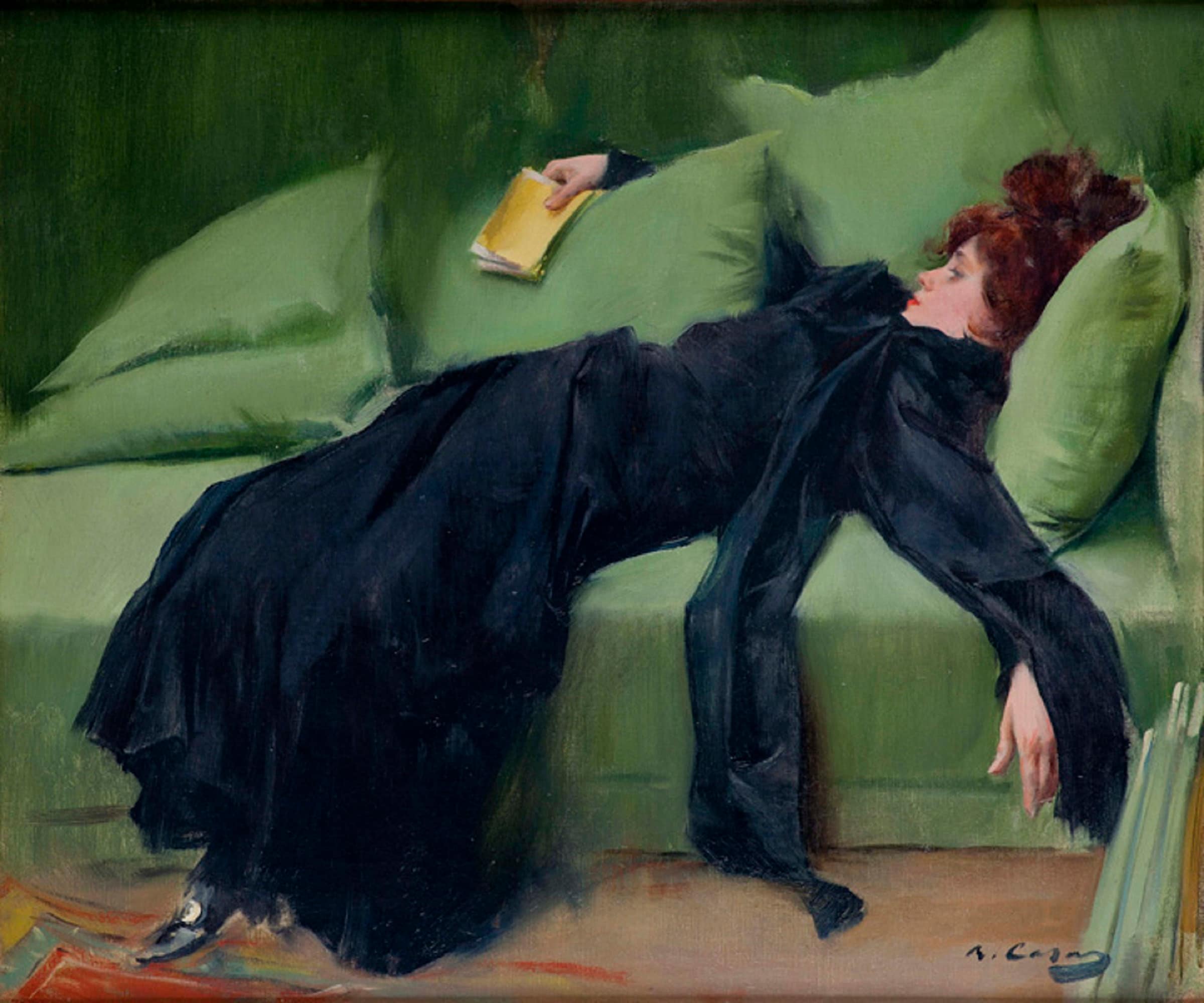 Ramon Casas 'Young Decadent' Canvas Print, Textured Fine Art Reproduction FOSHE ART