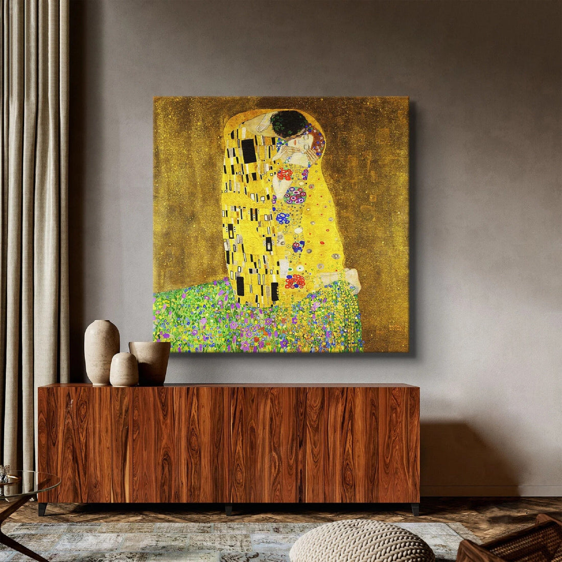 Gustav Klimt The Kiss Canvas Print, Art Nouveau Reproduction, Fine Art Wall Decor, Classic Oil Painting, Lovers Gift, Premium or Standard FOSHE ART