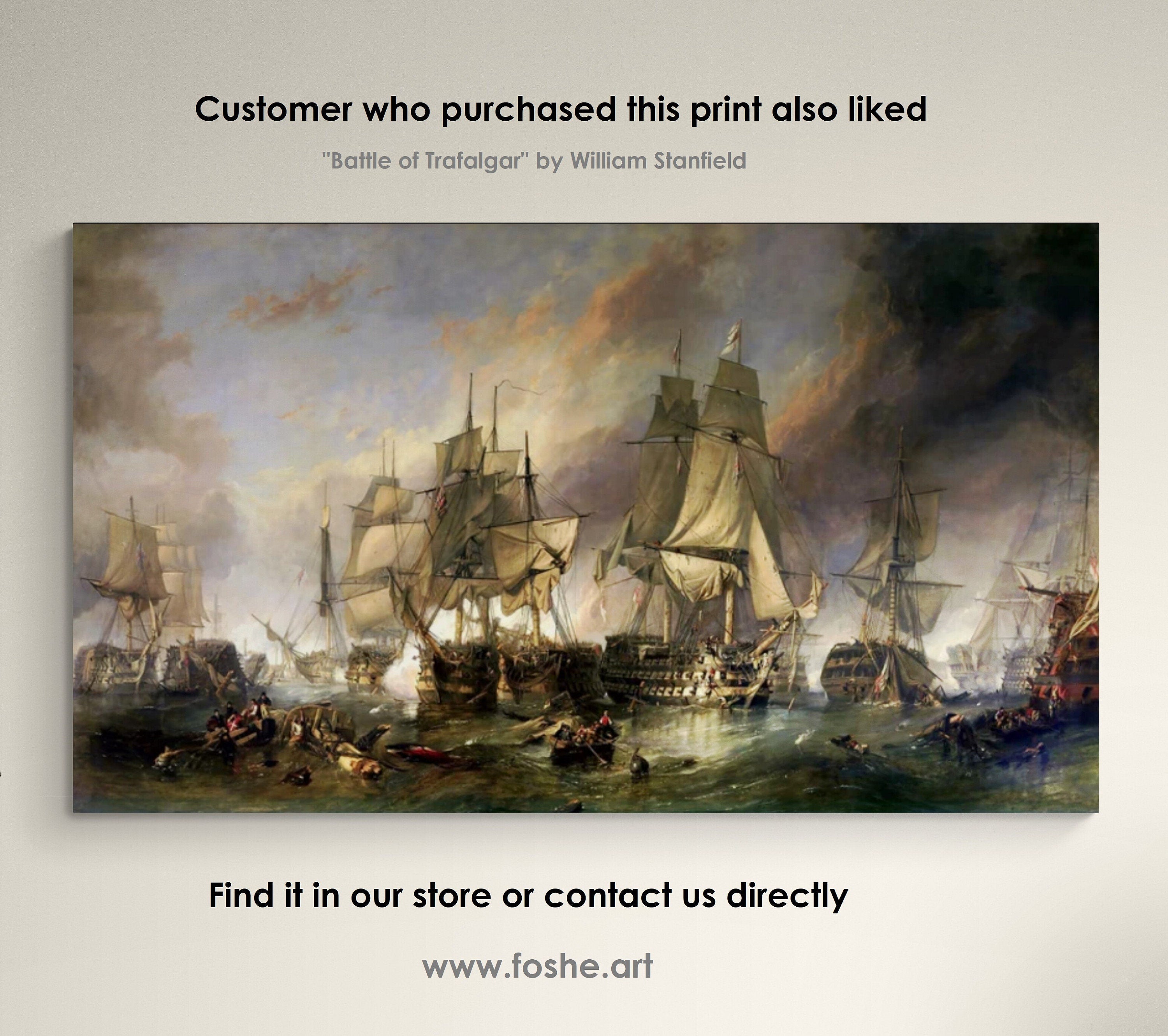 HMS Victory Canvas Print | Battle of Trafalgar, 3D Brushstroke Finish FOSHE ART