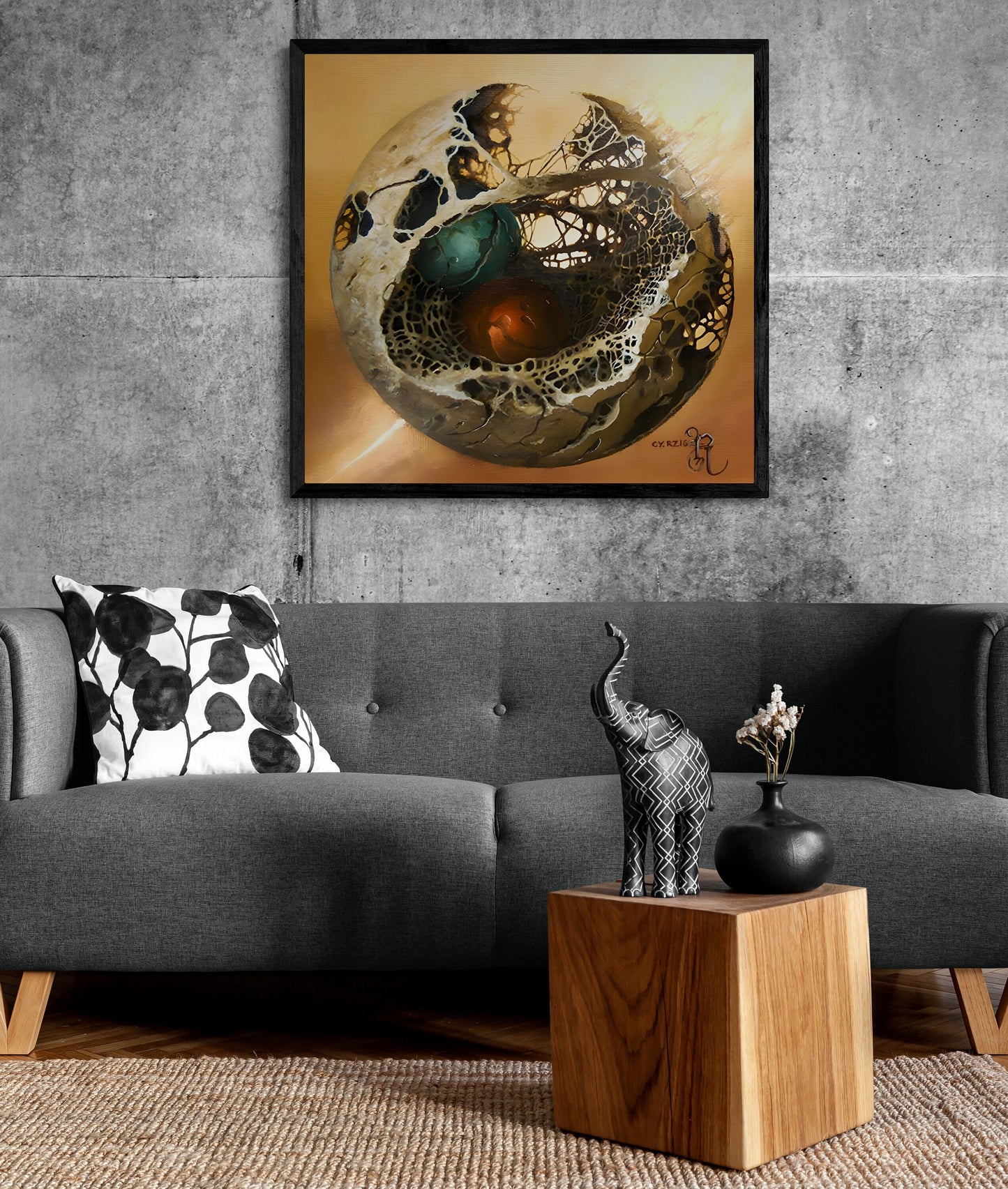 PUZZLE BALL Print | Giclee Art Prints from original painting | Abstract Wall Art | Home Decore