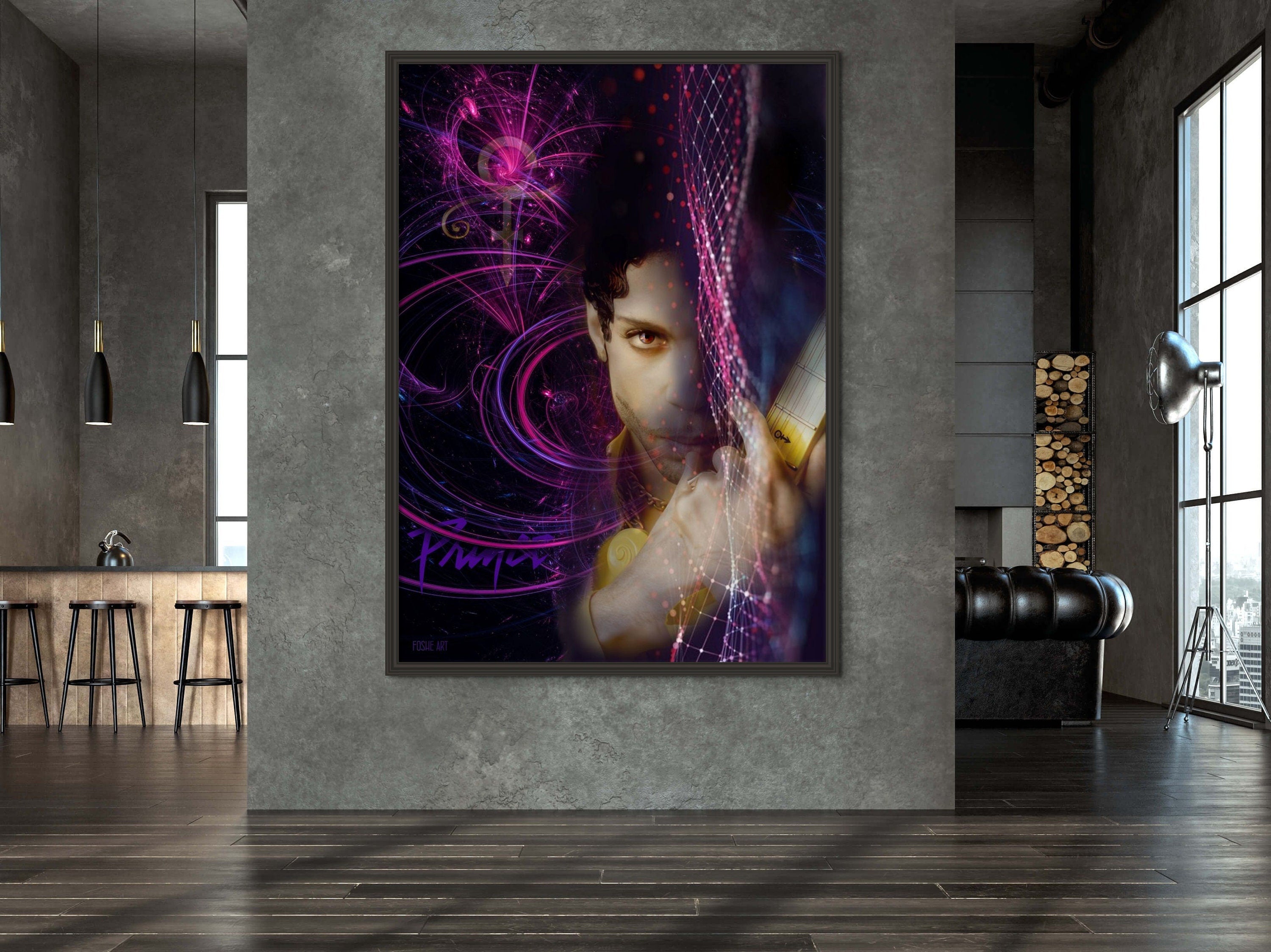 Prince Poster & Wall Art, Music, Icon, Pop, Rock, Purple Rain, Art Prints, Giclee Prints, Wall Decor,