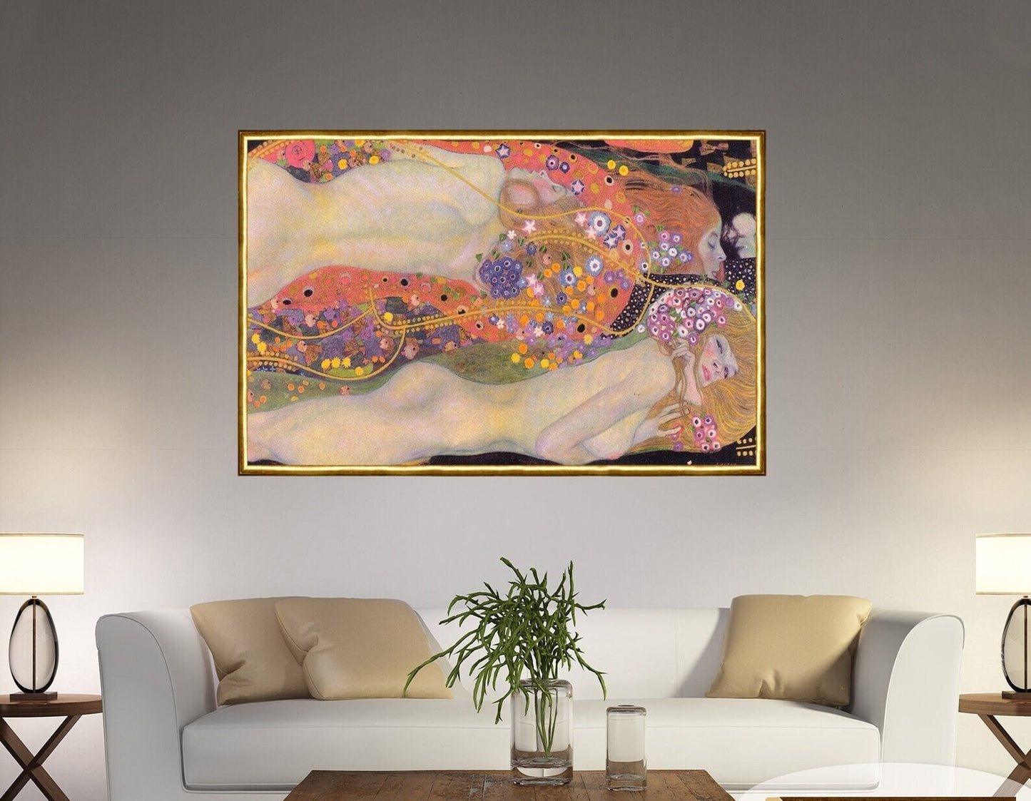 Gustav Klimt Famous Artwork: Water Snakes Large Size Canvas Paper Wall Art Poster