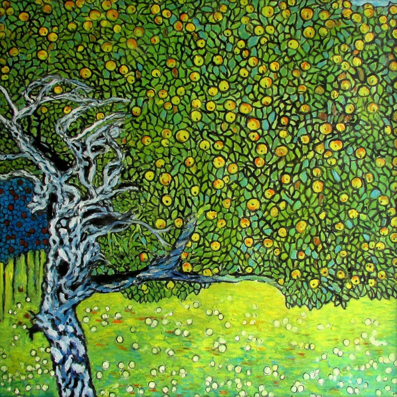 Gustav Klimt Golden Apple Tree Art Print | Hand-Finished Framed Canvas FOSHE ART