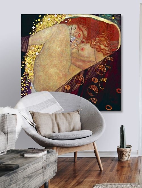 GUSTAV KLIMT Danae (1908), Art nouveau print on canvas, large wall art, famous art Klimt poster, Klimt painting, gift for him, reproduction