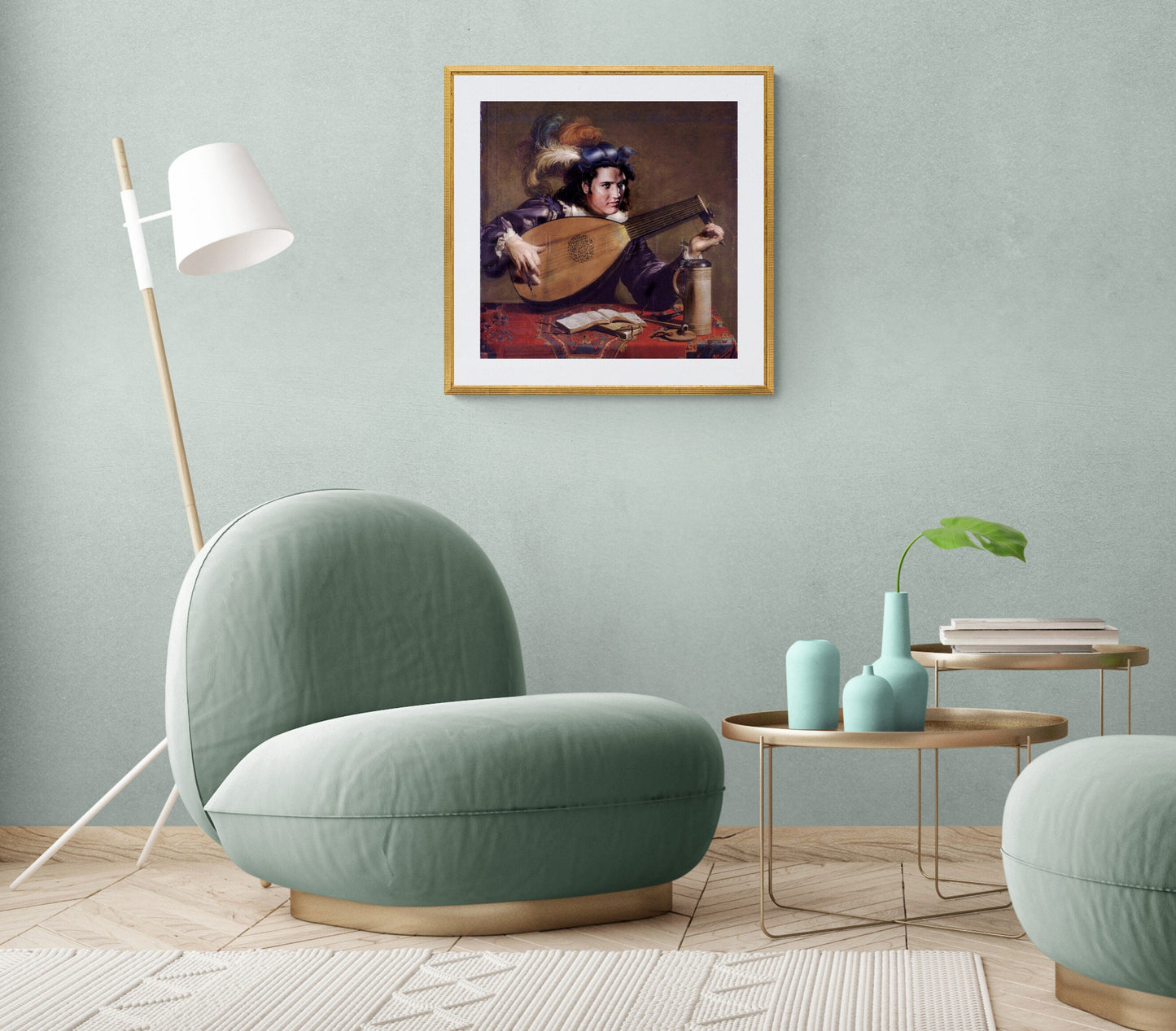 Unique Portrait of Elvis Presley , Fine Art Print, Elvis Fans, Gicleé Wall Decor, Home Deccor, Theodor Rombouts, Lute player