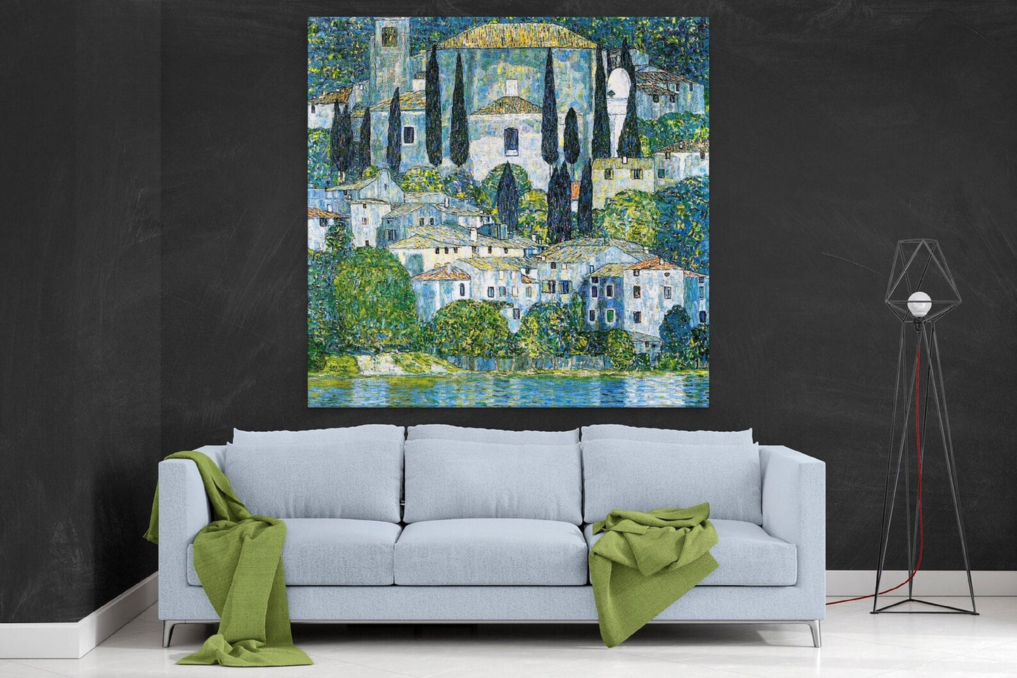 GUSTAV KLIMT - Church in Cassone Prints, Italy, Giclee Art, Canvas, Poster, Hand finished 3D canvas Premium, Art Nouveau Decor