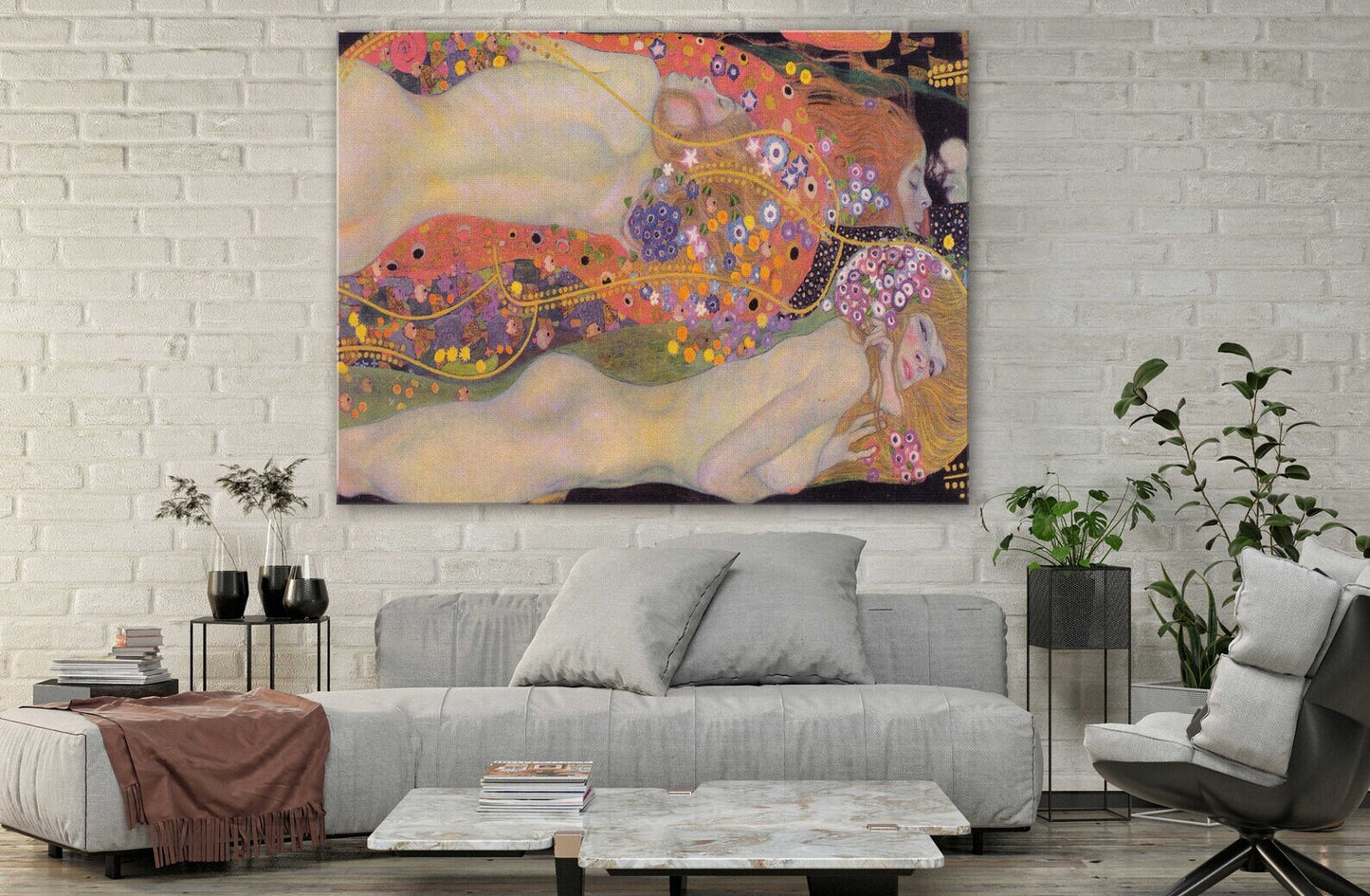 Gustav Klimt Famous Artwork: Water Snakes Large Size Canvas Paper Wall Art Poster
