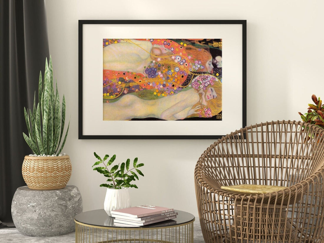 Gustav Klimt Famous Artwork: Water Snakes Large Size Canvas Paper Wall Art Poster