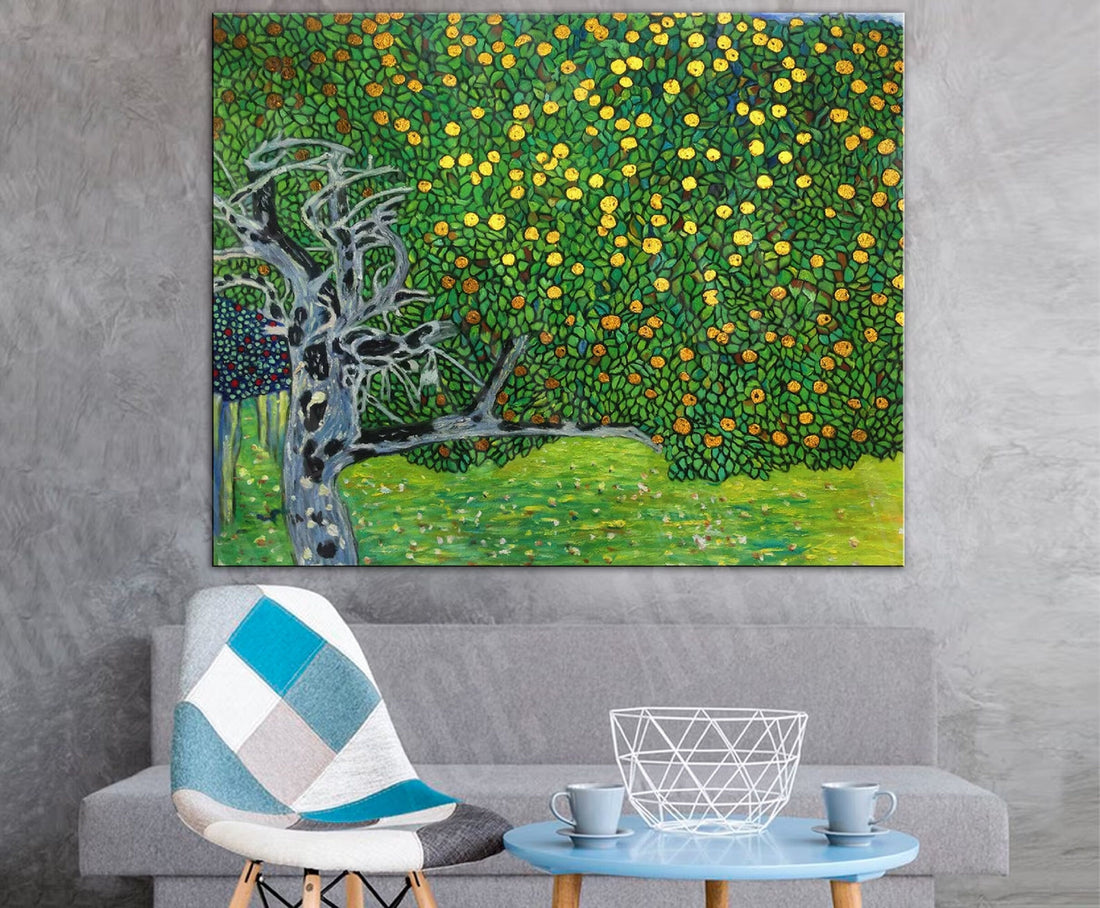 Gustav Klimt Golden Apple Tree Art Print | Hand-Finished Framed Canvas FOSHE ART