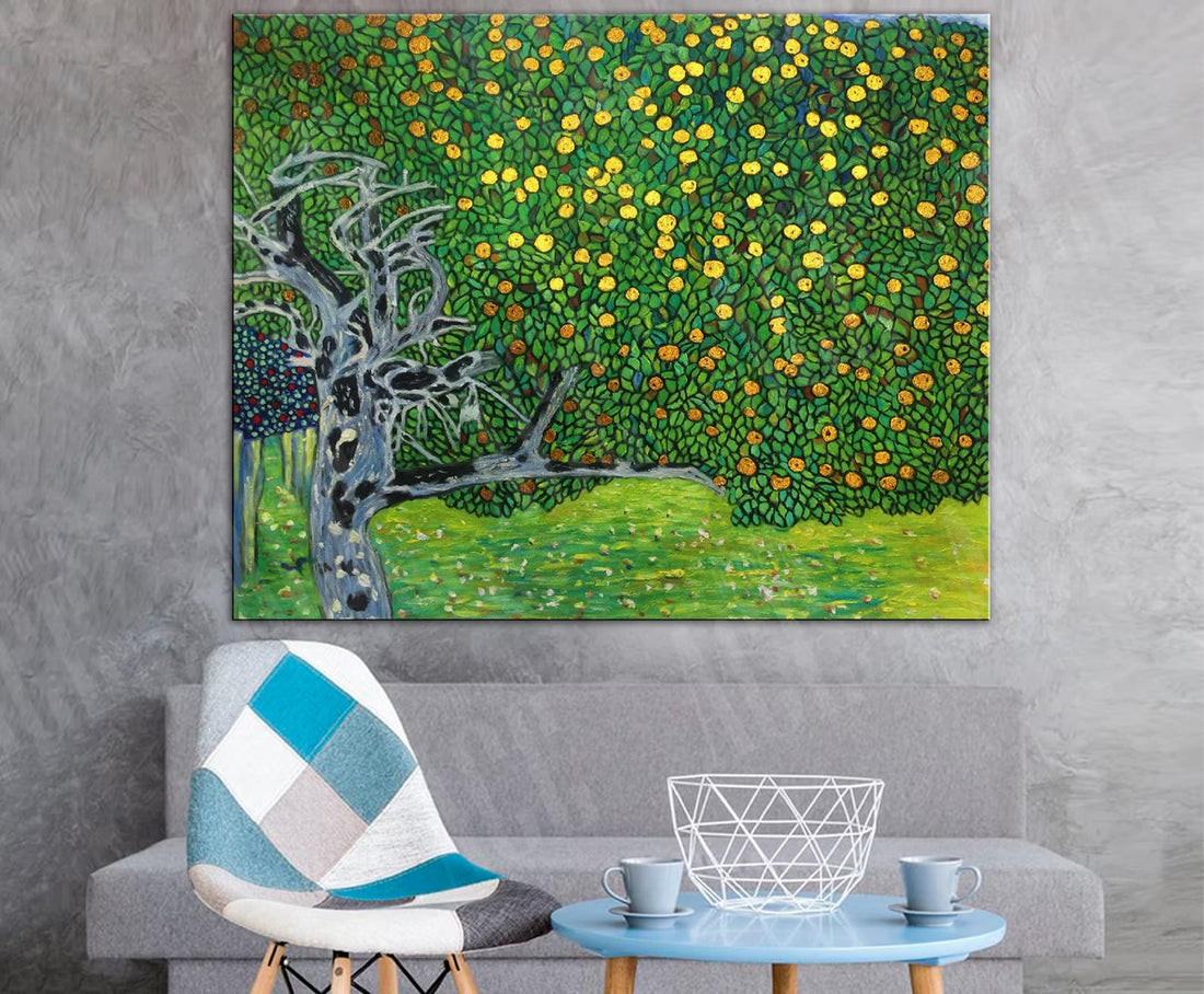 Gustav Klimt Golden Apple Tree Art Print | Hand-Finished Framed Canvas FOSHE ART