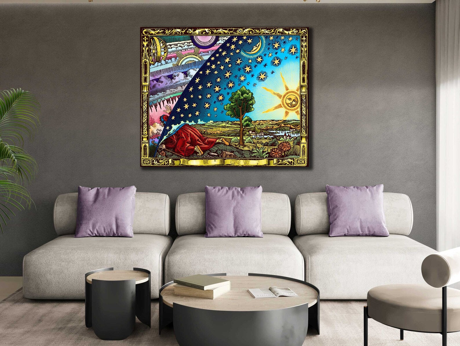 Flat earth poster: The Flammarion Engraving art paper canvas or 3D Hand Finished print , Experiencing the Mysteries of Universe Through Art! FOSHE ART