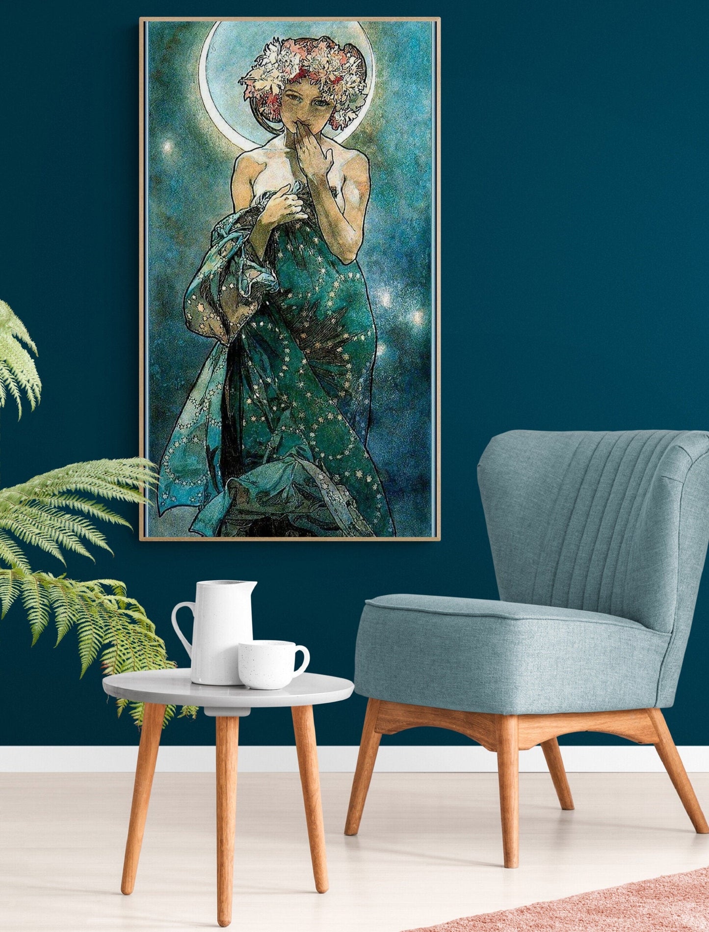 ALPHONSE MUCHA - The moon, Fine Art Prints, Vintage Home Decor, Giclee Paper / Canvas Prints, Poster or 3D Hand Finished Premium Print FOSHE ART