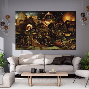 Christ in Limbo, 1575, Hieronymus Bosch poster, fine art reproduction print, Art decor, Heavyweight paper / real art canvas, 3D Hand Finished Premium Print, Poster Art, Canvas Wall Art, Classic surreal Wall Art, Renaissance gothic art painting