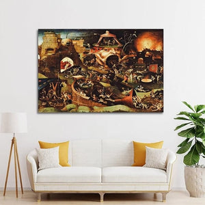 Christ in Limbo, 1575, Hieronymus Bosch poster, fine art reproduction print, Art decor, Heavyweight paper / real art canvas, 3D Hand Finished Premium Print, Poster Art, Canvas Wall Art, Classic surreal Wall Art, Renaissance gothic art painting