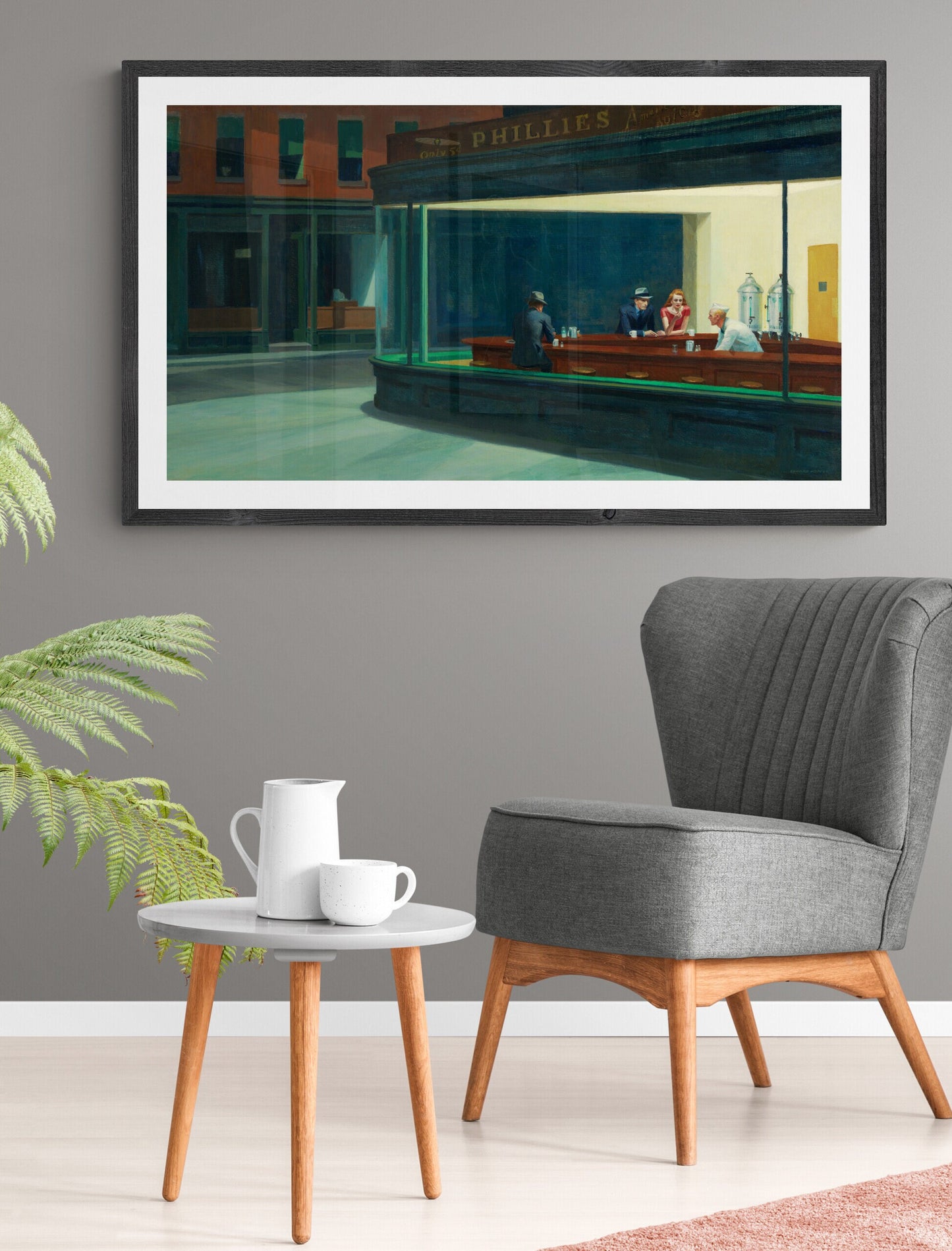 Edward Hopper, Nighthawks, fine art reproduction print, Art decor, Heavyweight paper / art canvas, 3D Hand Finished Premium Print, Poster Art, Vintage Art, Famous painting, American Realism, Diner Bar