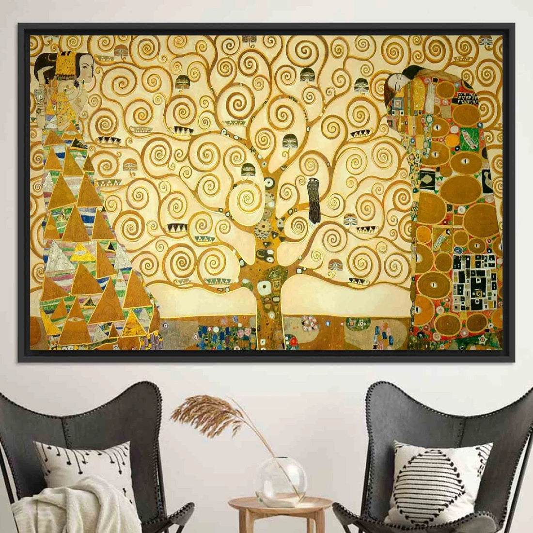 Gustav Klimt Tree of Life Giclée Canvas Art Print – Framed Nouveau Painting FOSHE ART