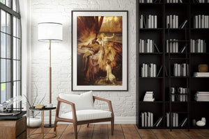 Herbert Draper, The Lament for Icarus, fine art reproduction print, Art decor, Heavyweight paper / real art canvas, 3D Hand Finished Premium Print, Poster Art, Canvas Wall Art, New House Gift, House warming painting