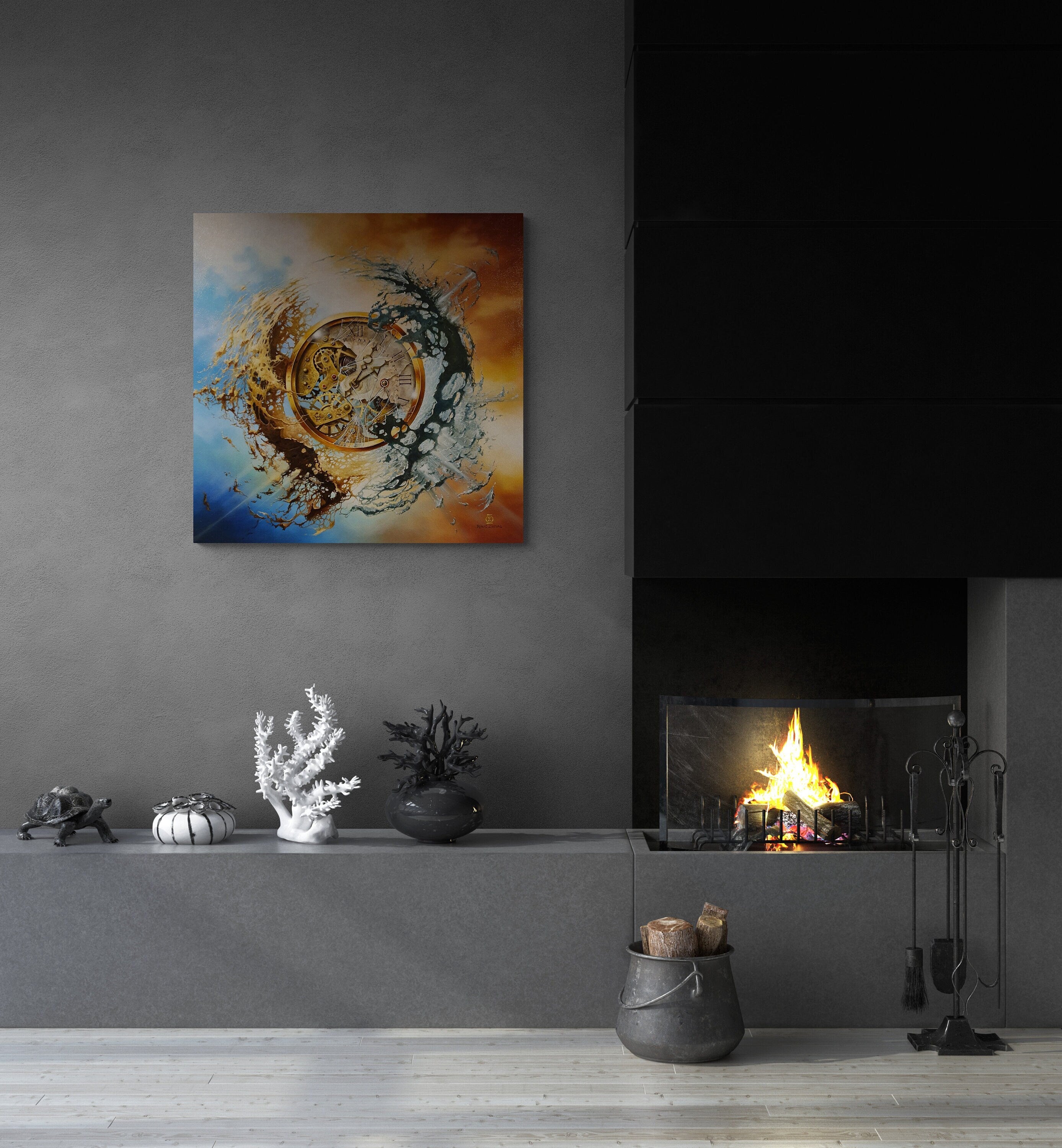 END OF TIME Giclee Art prints from original painting, Home decore, Surreal art prints, Universe, Gift idea for surreal art lovers