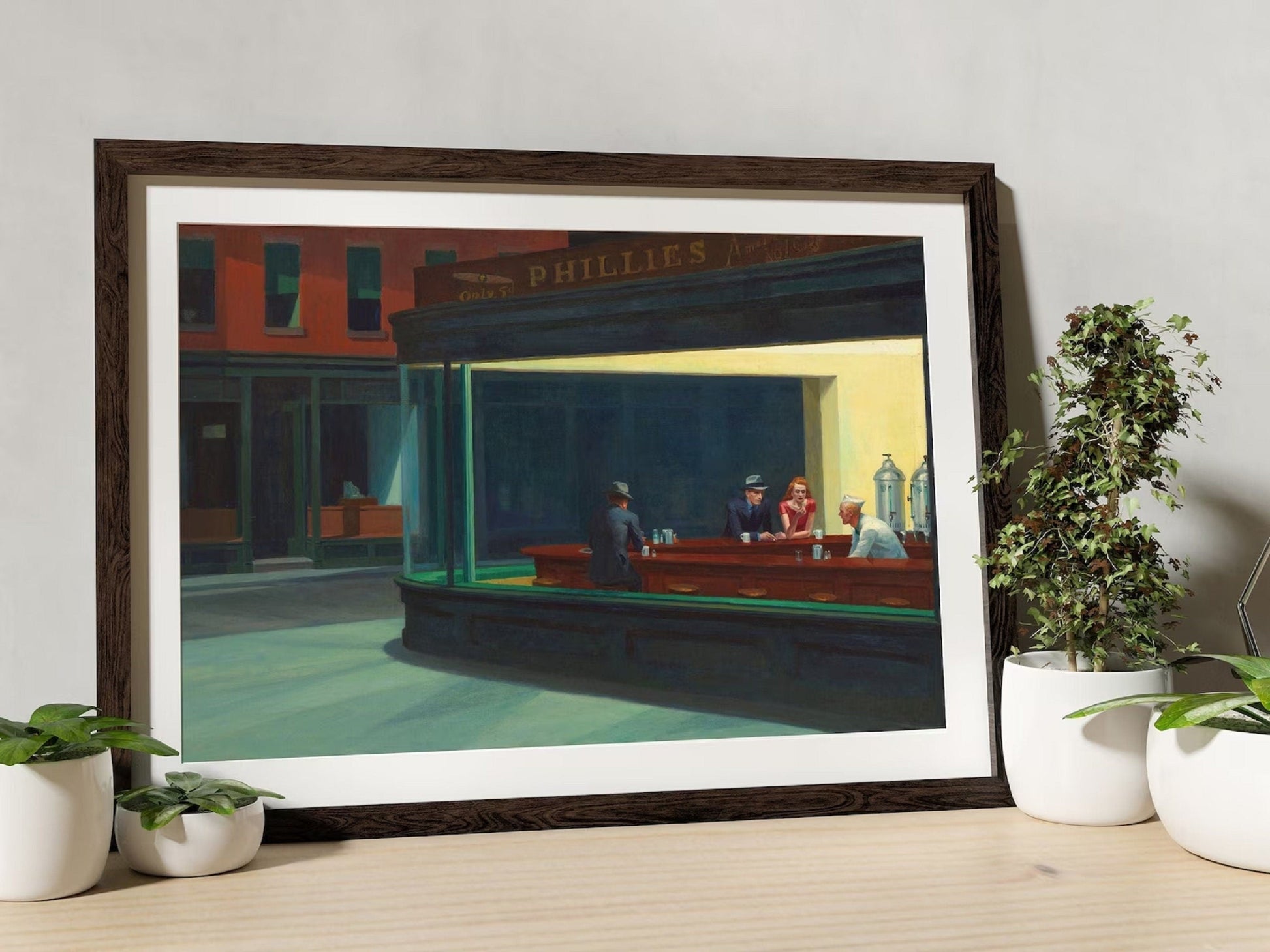 EDWARD HOPPER Nighthawks Canvas/Poster Art Reproduction,  American Modern Art,  Wall Art Print, Realism, Modernism, FOSHE ART